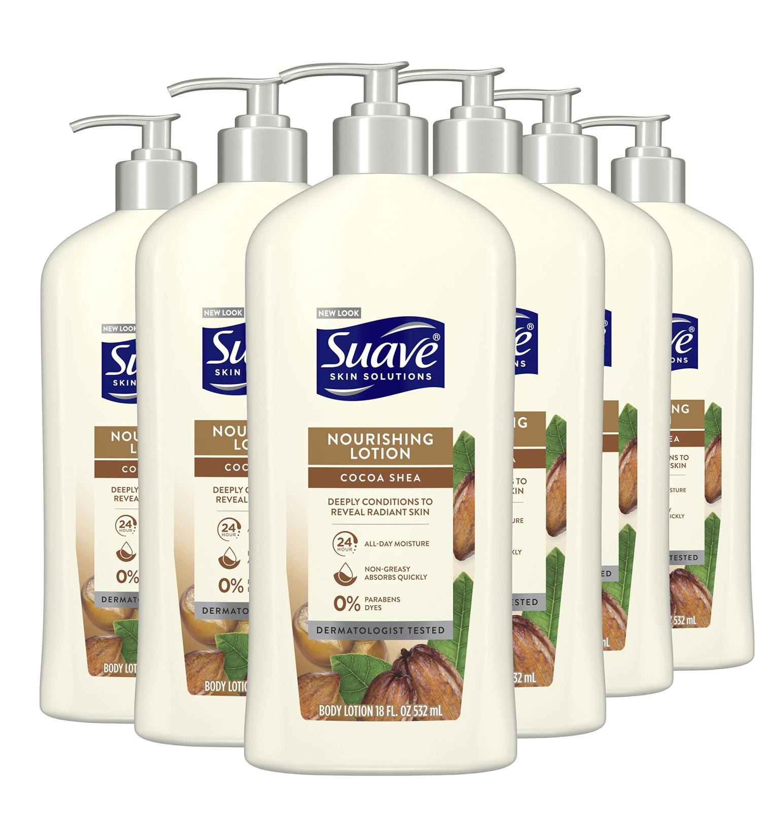 Suave Skin Solutions Cocoa Butter & Shea Body Lotion 18 Fl Oz (Pack of 6) - Moisturizing Skincare - Buy Online on SooperMarket.com