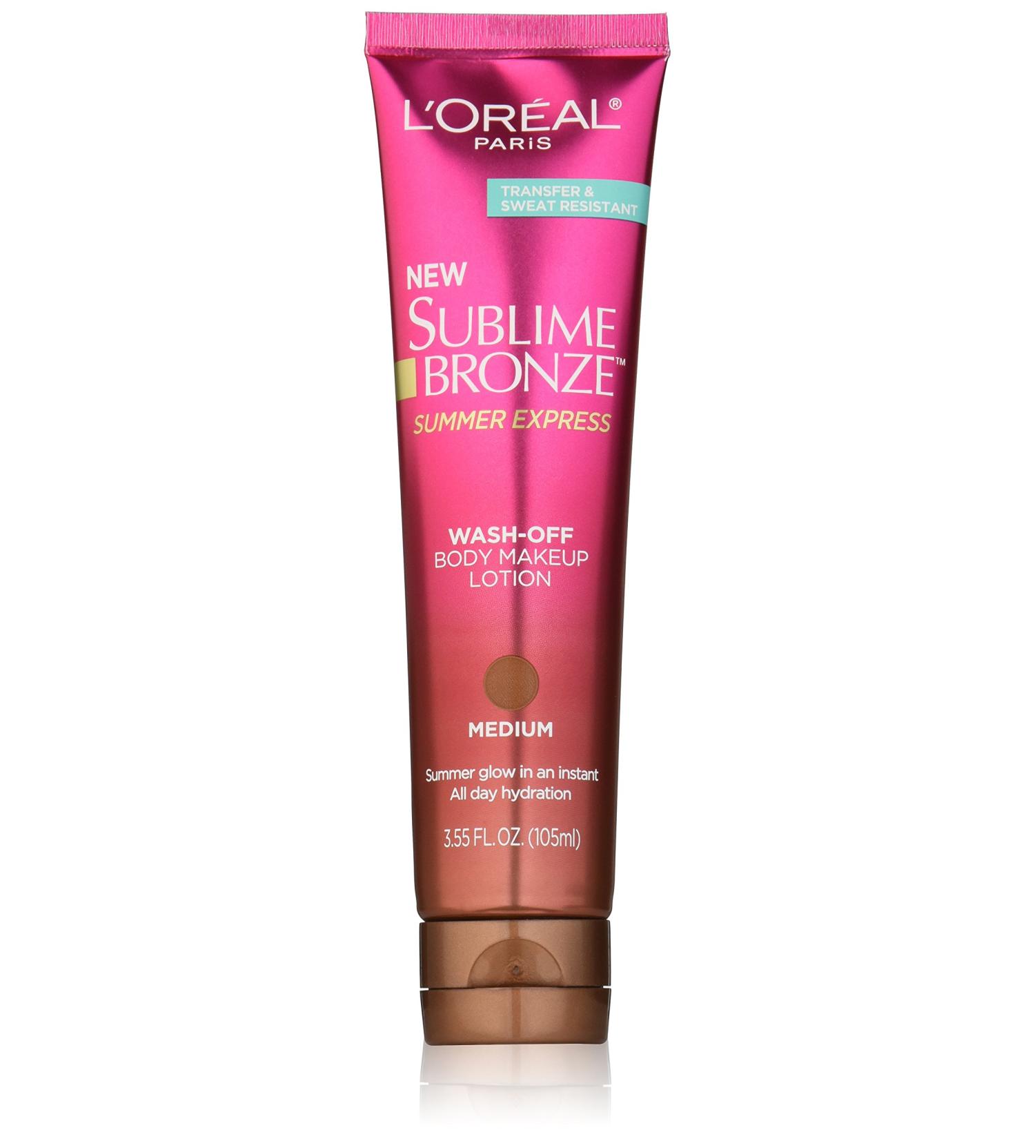 L'Or al Paris Sublime Bronze Summer Express Body Makeup Lotion  Medium  3.55 fl. oz. 3.55 Fl Oz (Pack of 1)