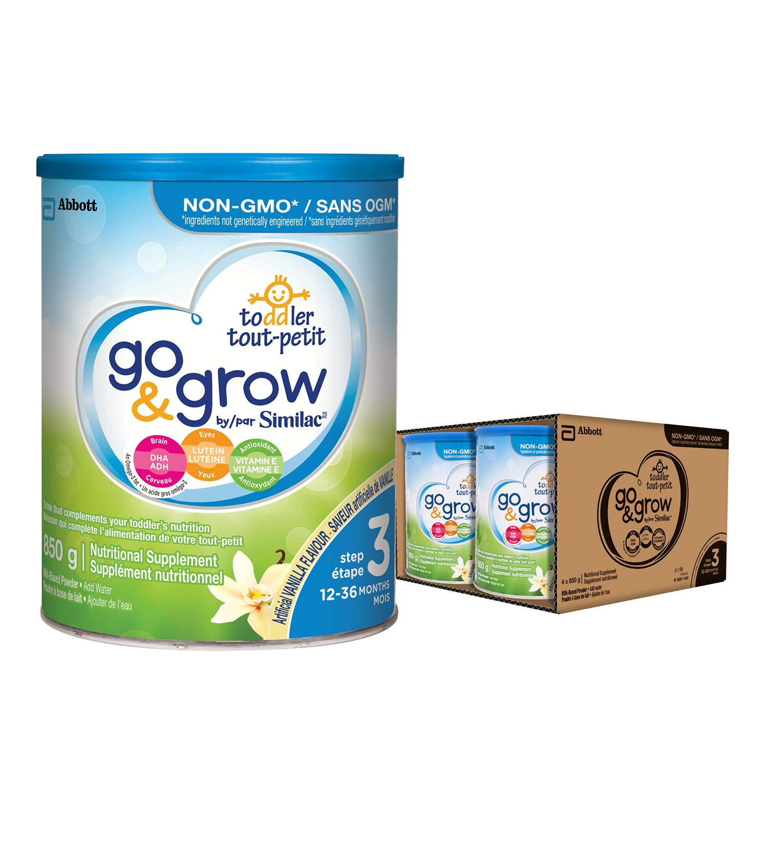 Similac Go & Grow By Similac Step 3 Toddler Drink Complement to Toddler Nutrition Vanilla Flavour 4x85 grams - Buy Online on SooperMarket.com