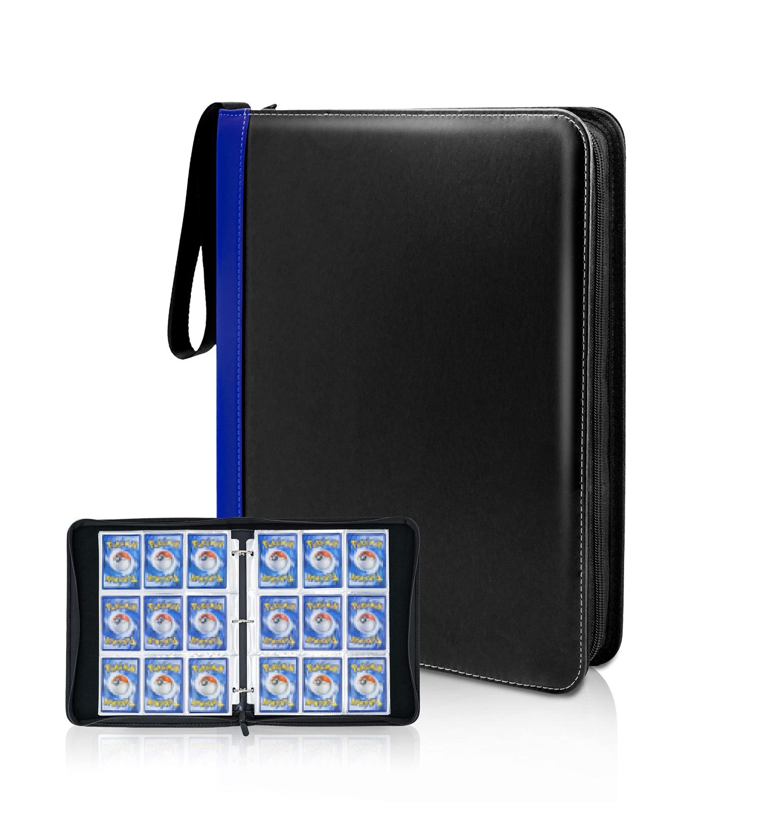 CLOVERCAT Waterproof Trading Card Binder - 720 Double-Sided Pocket Album for Pokmon, Yugioh, MTG and Other TCG - Expandable Display Holder (Dark Blue Edge, Black) - Buy Online on SooperMarket.com