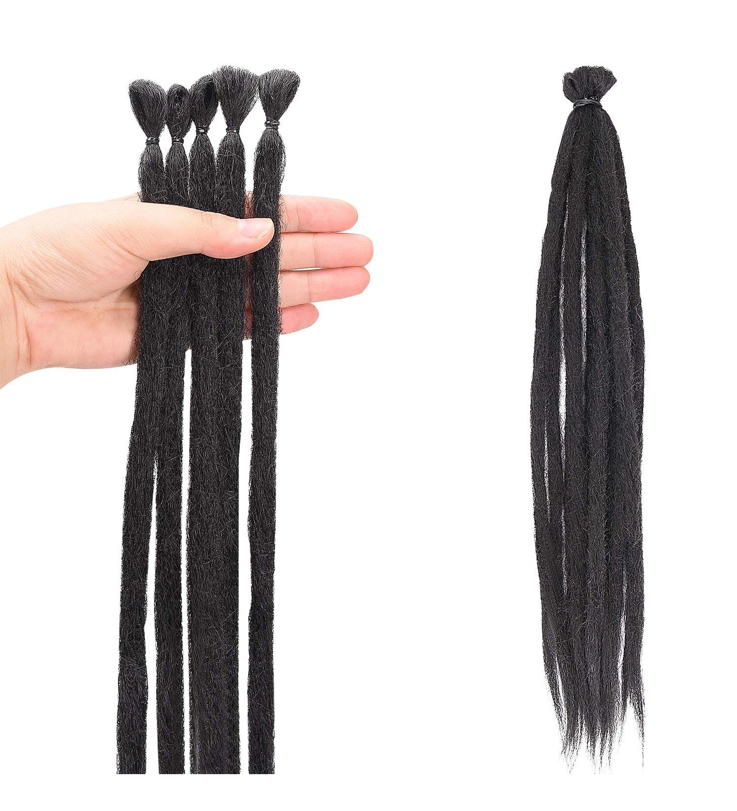 Buy No LIFE 10PCS 50cm Black Dreadlock Extensions - Synthetic One-Sided Crocheted Dreads for Men & Women | Jamaican Punk Hip-Hop Reggae Hair Wigs & Faux Locs - Buy Online on SooperMarket.com