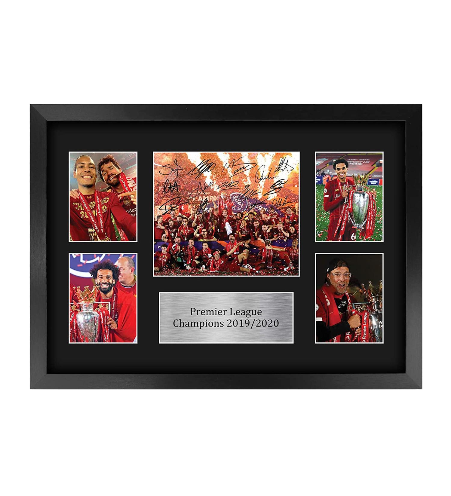 HWC Trading A3 Framed Liverpool Premier League Champion 2019/2020 Signed Autograph Print - Perfect Gift for Fans - Buy Online on SooperMarket.com