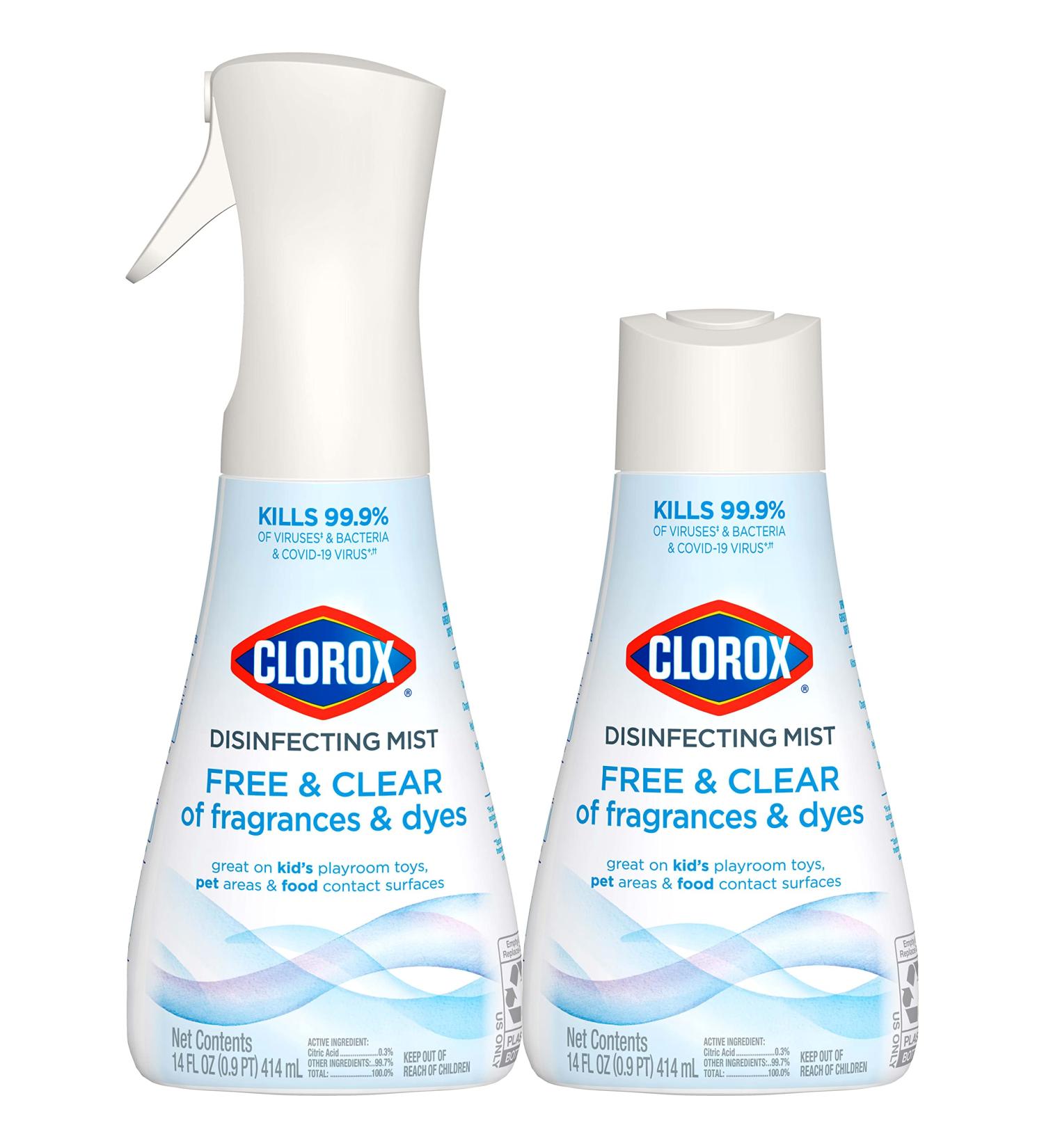 Clorox Free & Clear Disinfecting Mist - 14 Fl Oz Spray Bottle & Refill | International Shipping Available - Buy Online on SooperMarket.com