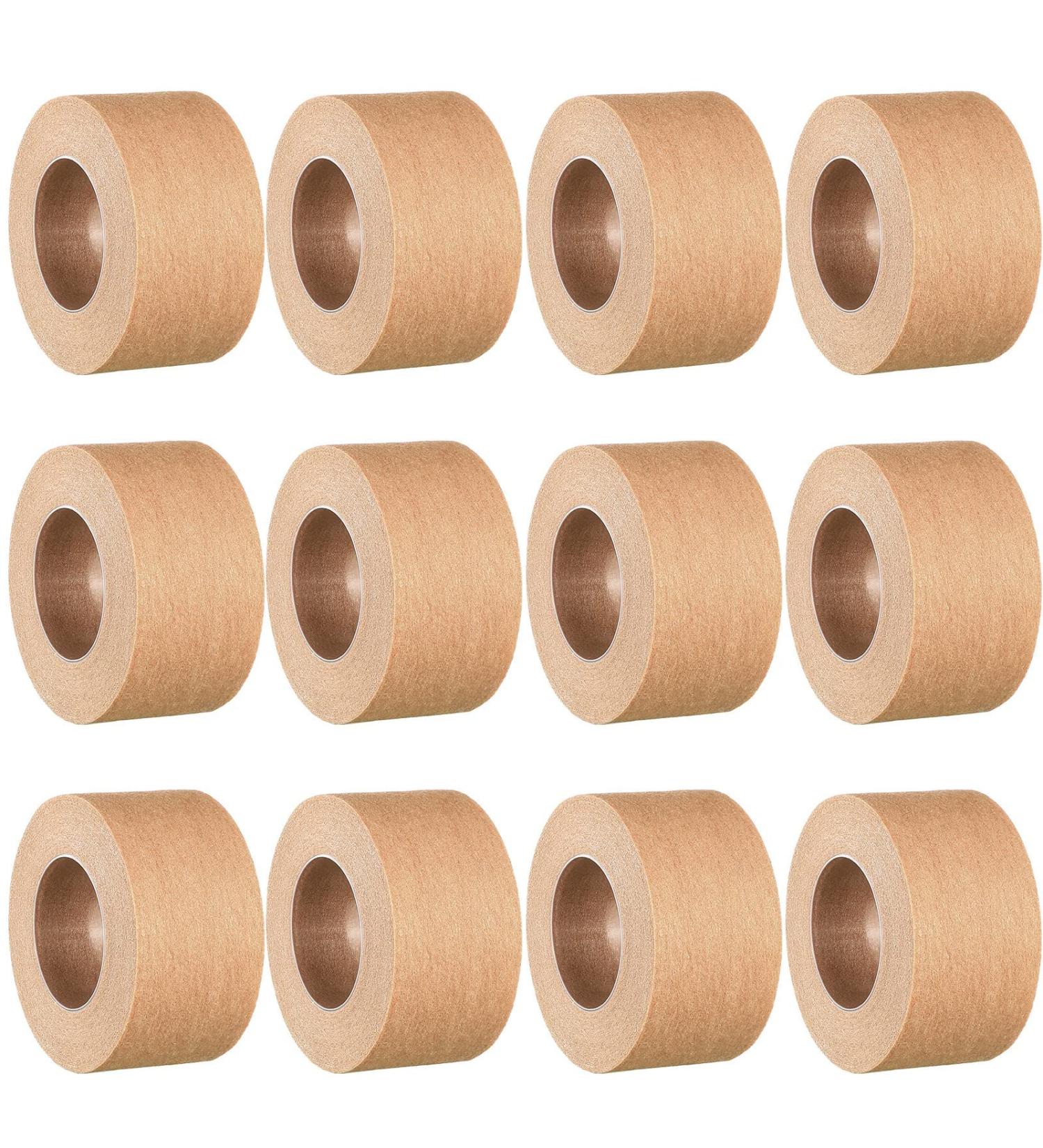 Tondiamo Micropore Tan Surgical Tape - 1 Inch x 10 Yards (12 Rolls) | Skin-friendly Adhesive Medical Tape for Face, Nose, and Mouth | Breathable and Non-Woven Paper Tape - Buy Online on SooperMarket.com