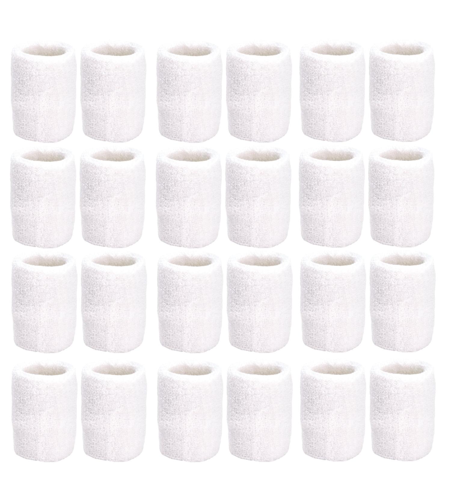 Unique Sports Athletic Performance Team Pack - 24 White Wristbands (12 Pairs) - Buy Online on SooperMarket.com