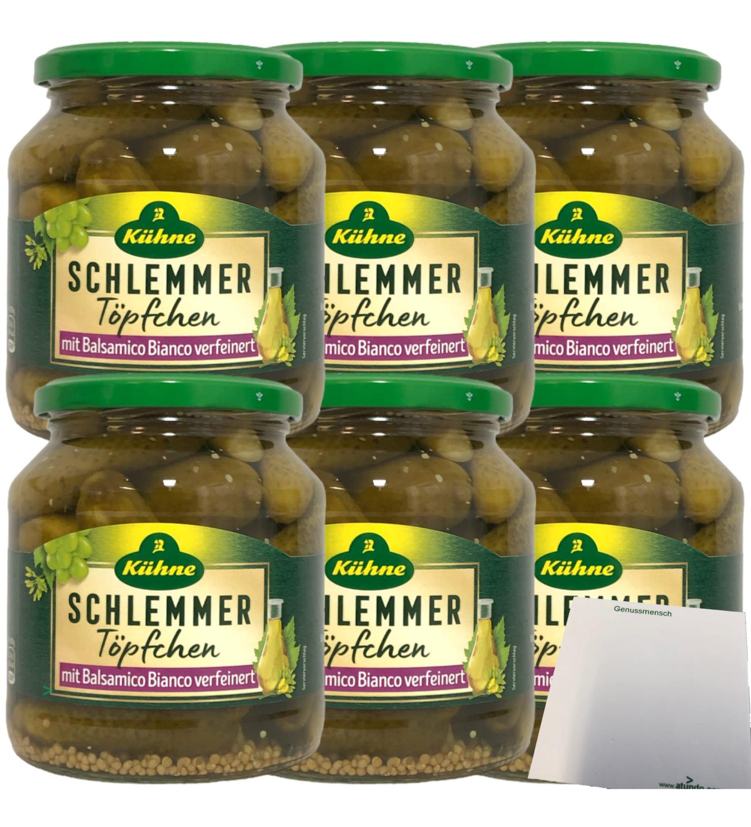 Khne Schlemmertpfchen Mild-Spicy Gherkins with Balsamico Bianco 6-Pack (6x300g) | Extra Crunchy & Delicious International Shipping - Buy Online on SooperMarket.com