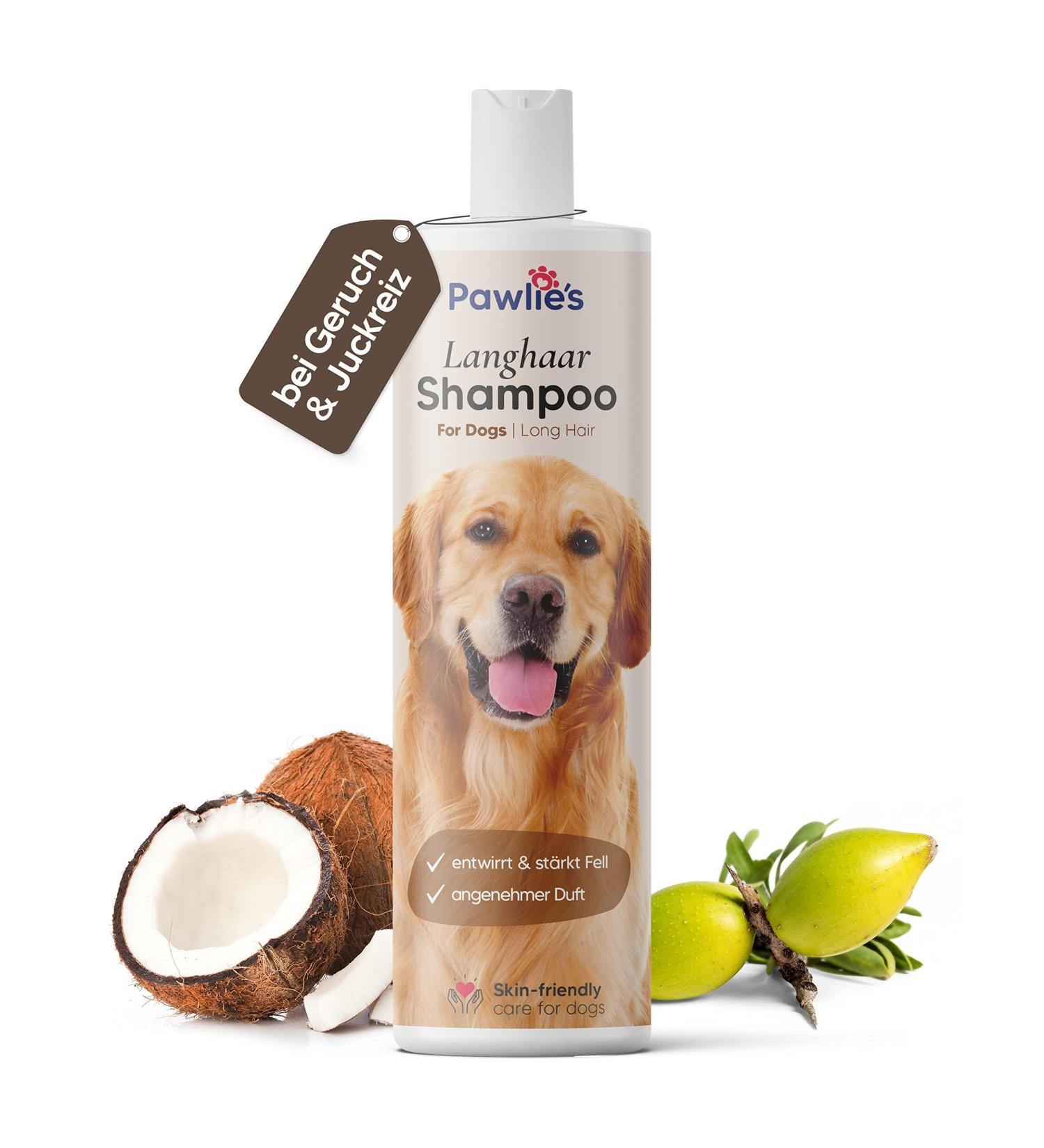 Pawlies Long-Haired Dog Shampoo with Organic Argan Oil & Biotin - Best Fur Care for Smell & Combability | Conditioner for Dogs - Buy Online on SooperMarket.com
