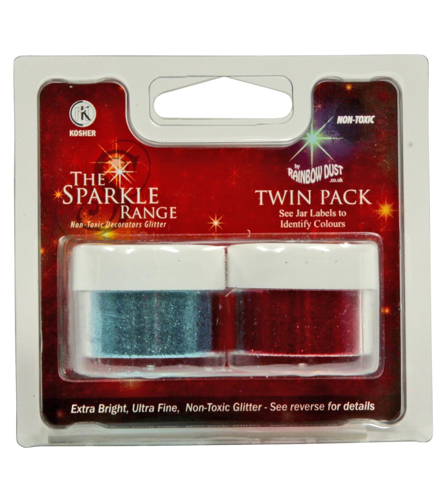 bakeryteam Rainbow Dust The Sparkle Range Decoration Glitter Set Blue + Red (10 g)