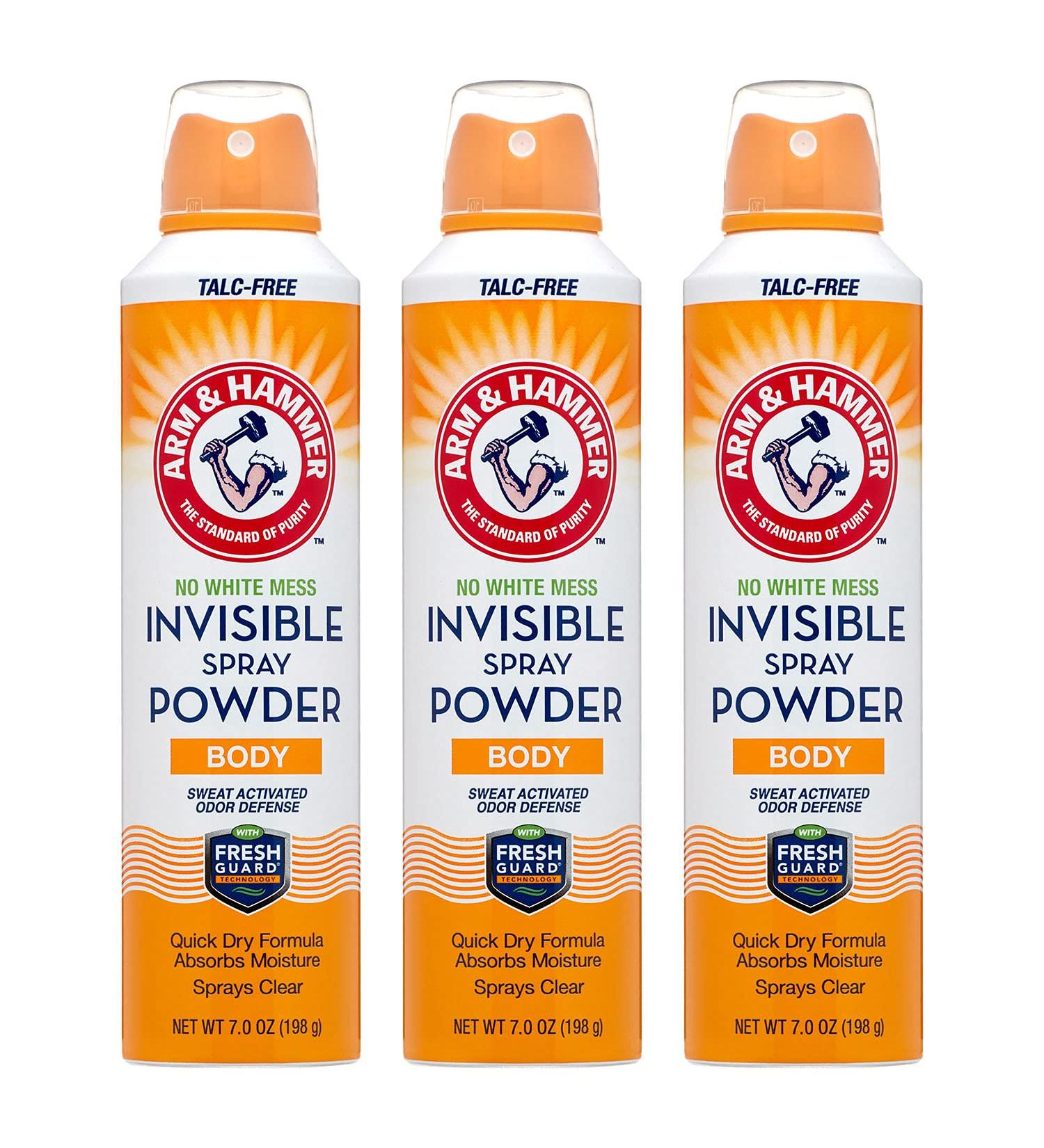 Arm & Hammer Invisible Body Powder Spray - Talc-Free Odor & Sweat Control for Men and Women - 7oz (Pack of 3) - Buy Online on SooperMarket.com