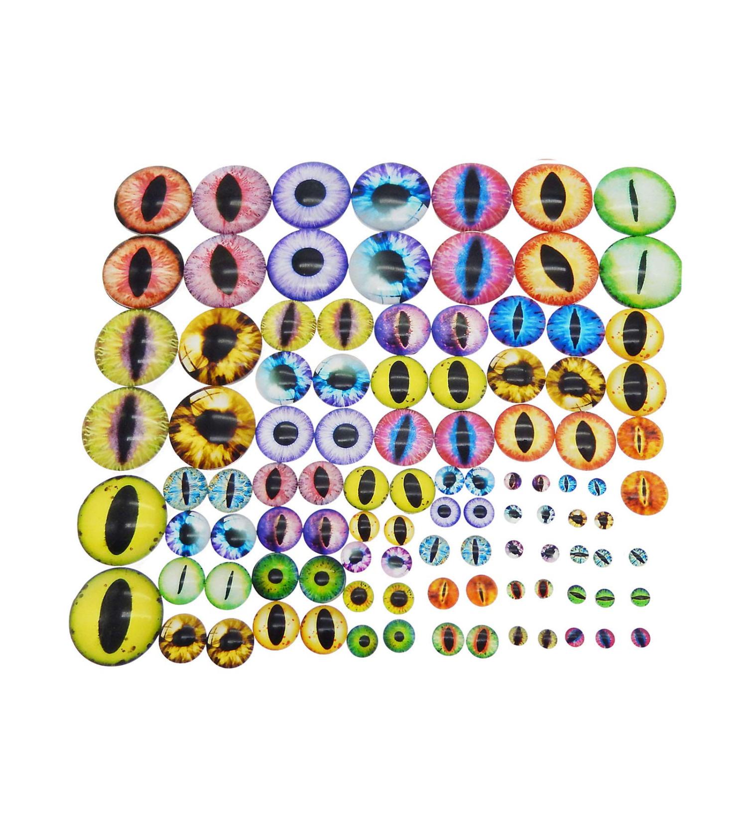Julie Wang Glass Dragon Eye Cabochons - 180PCS Assorted Sizes for Doll Making & Jewelry Settings - Buy Online on SooperMarket.com