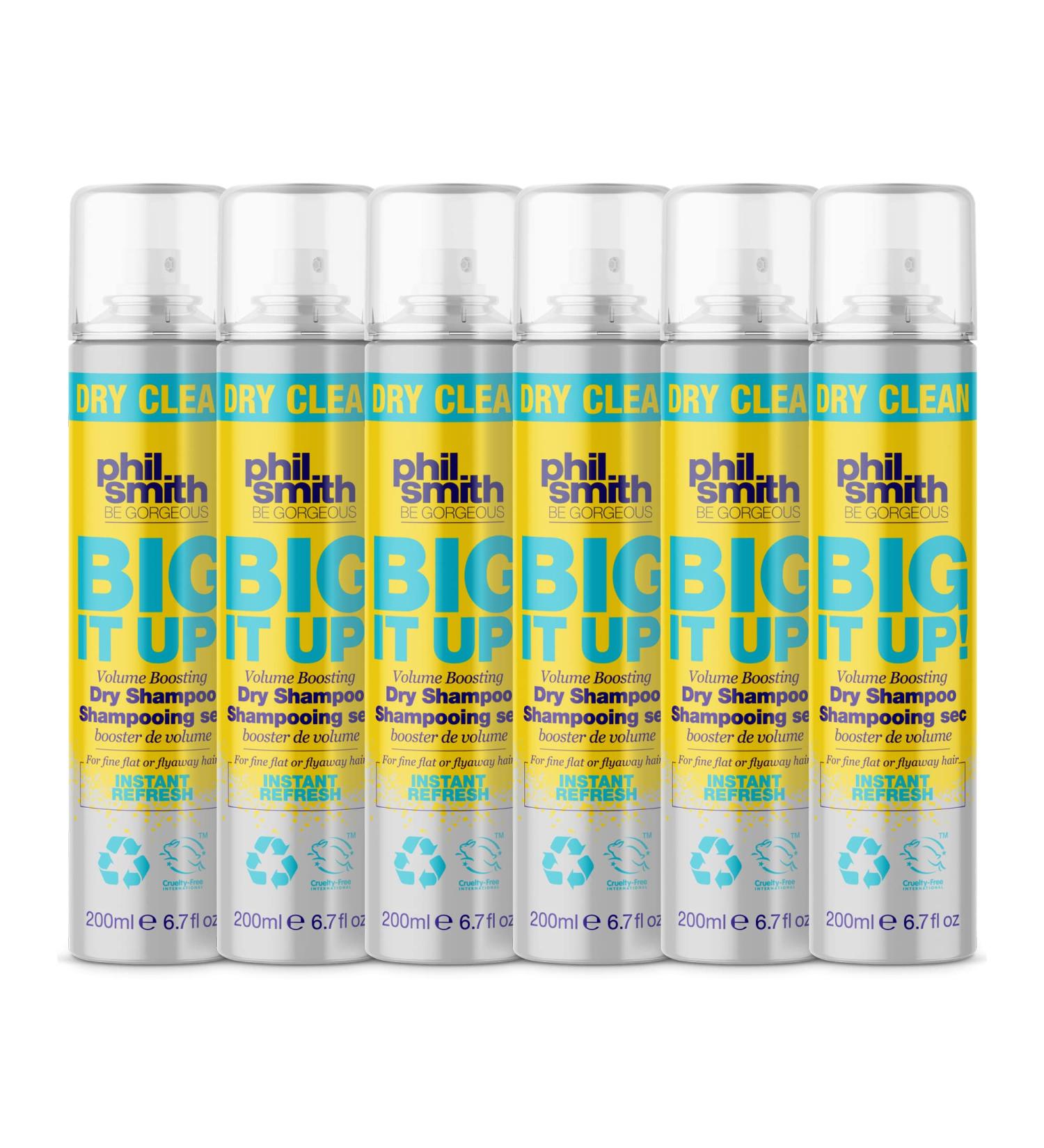 Phil Smith Be Gorgeous | Big It Up! Volume Boosting Dry Shampoo | For Fine and Flat Hair | Vegan Friendly | Instant Refresh | 200 ml | Pack of 6 - Buy Online on SooperMarket.com