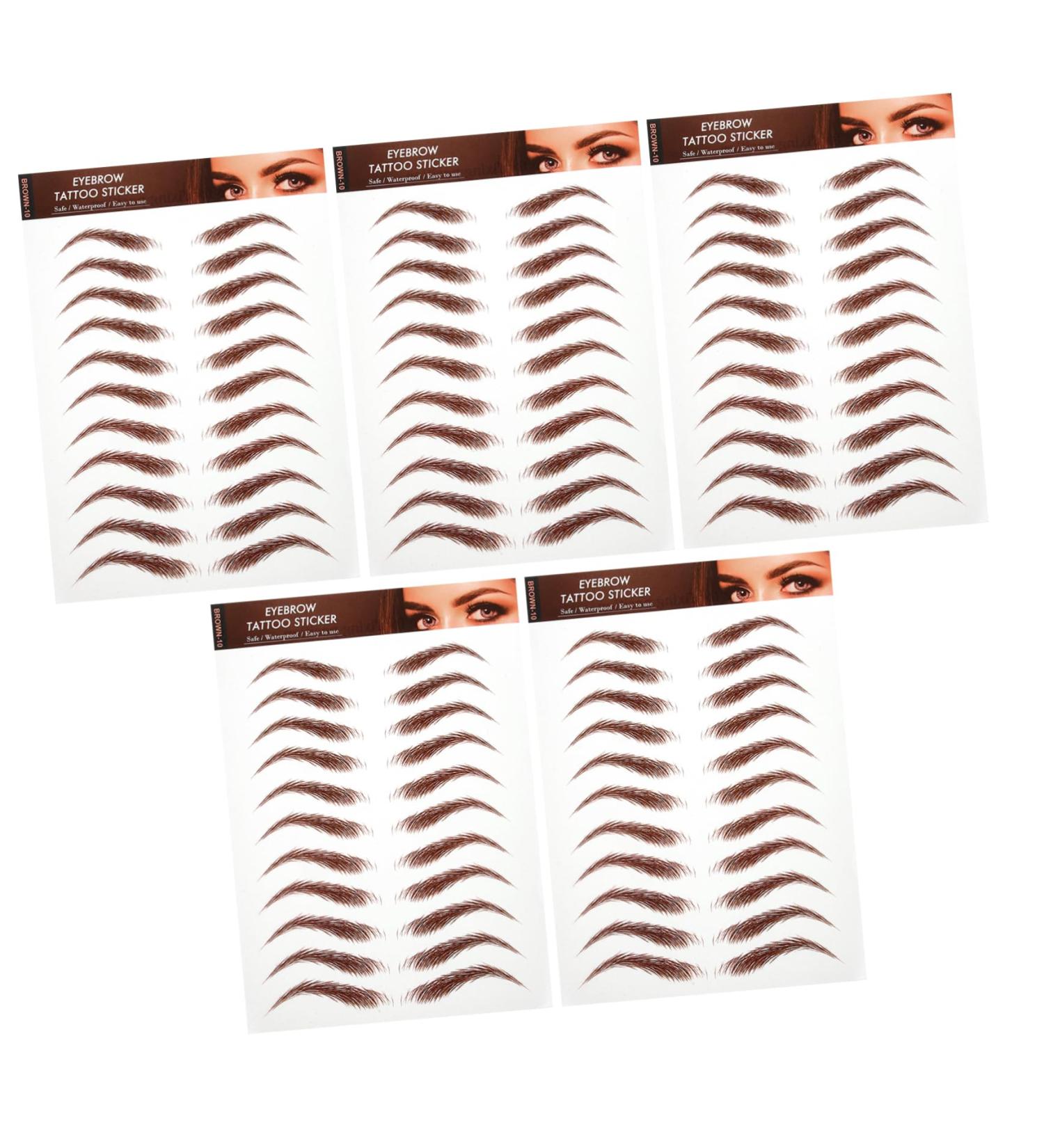 Mikinona 5 Sheets Eyebrow Stickers Simulation Eyebrow Peel off Eyebrow Sticker Fake Eyebrows Makeup Eyebrow - Buy Online on SooperMarket.com