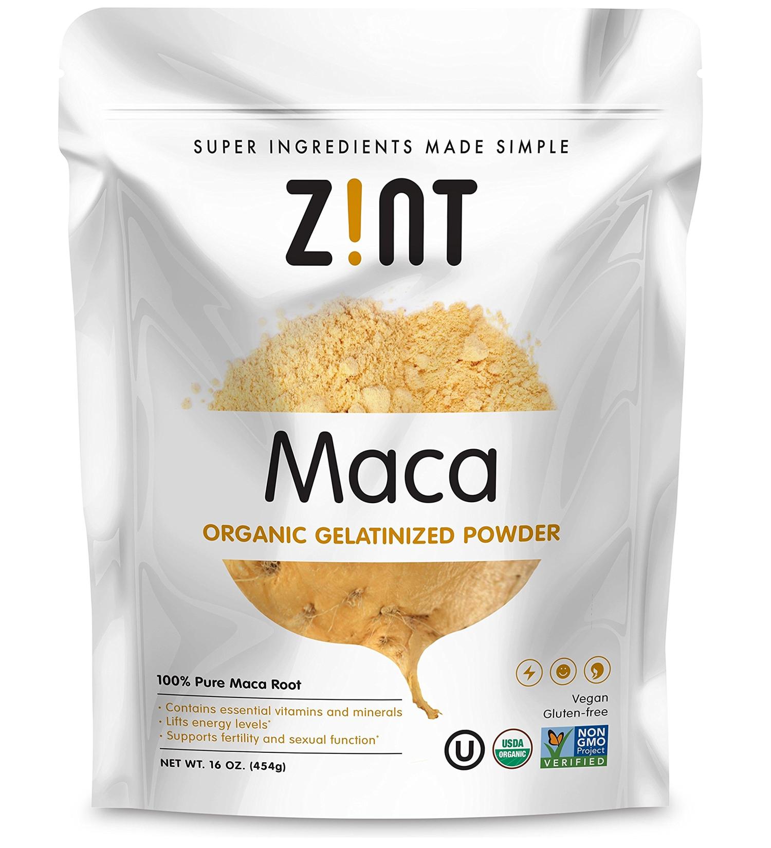 Zint Organic Gelatinized Maca Powder 16 oz - Premium Superfood for Energy & Stamina - Buy Online on SooperMarket.com