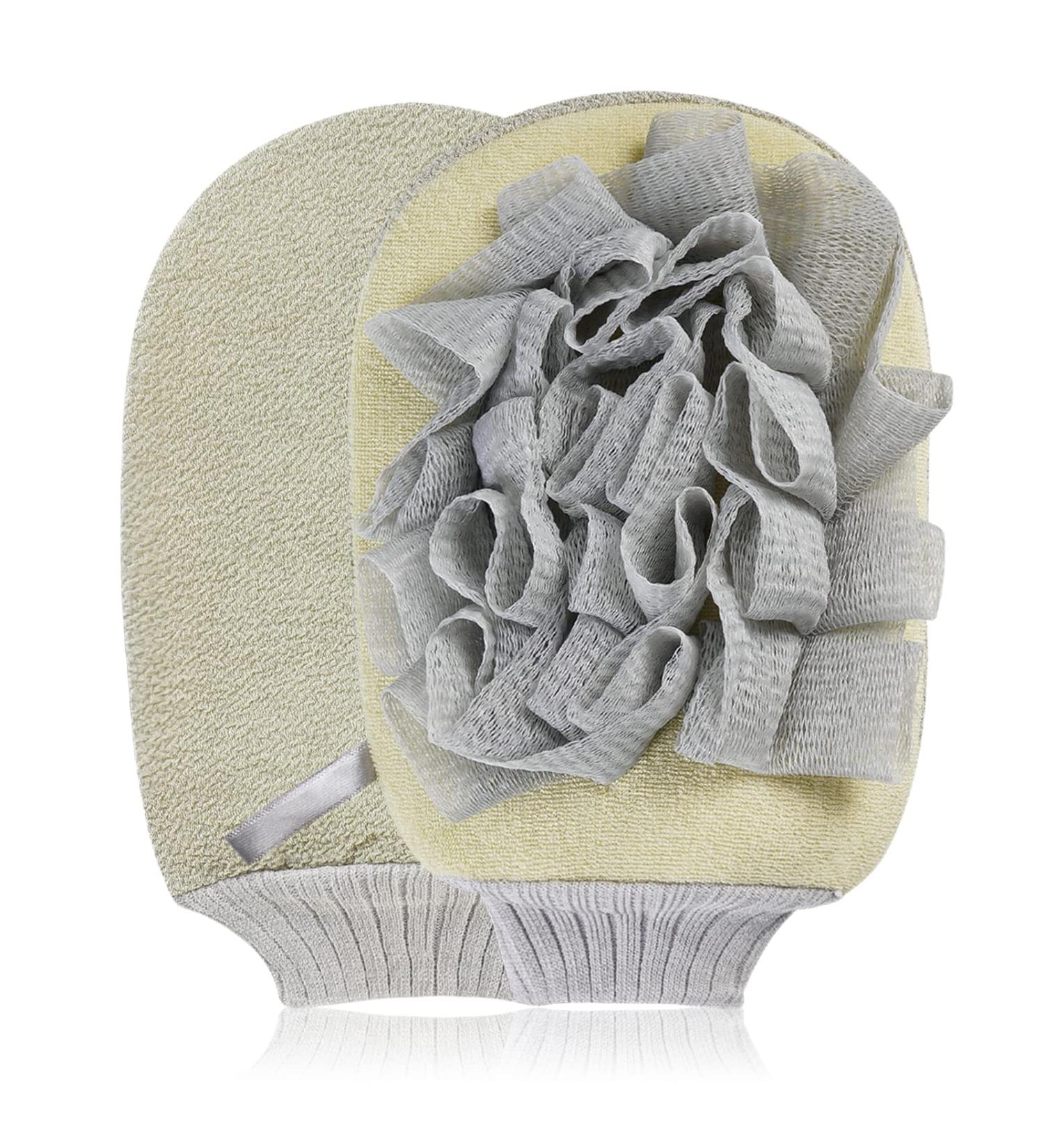 ENESNES 2-in-1 Exfoliating Glove for Body Scrubbing and Dead Skin Removal - Beige - Buy Online on SooperMarket.com