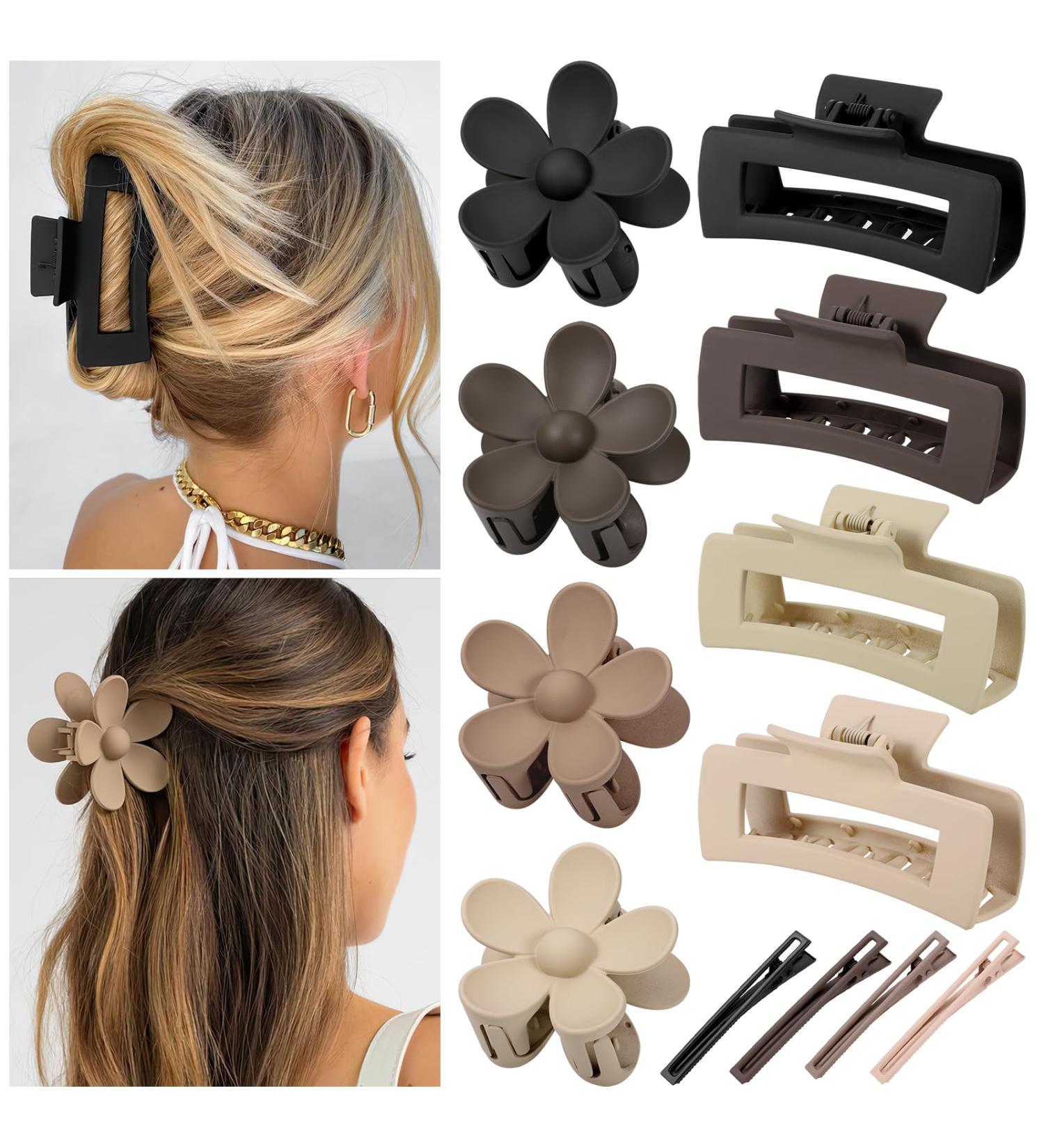 Huiguli Hair Clips Set - 12 Non-Slip Floral Hair Styling Accessories for Women & Girls - Perfect for All Hair Types - Buy Online on SooperMarket.com