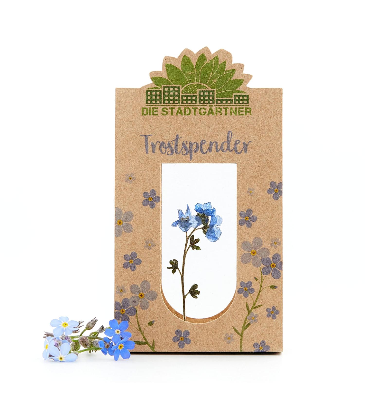 City Gardeners Trostspender: Forget-Me-Not Glass Gift | Handmade Consolation for Friends Teachers & Encouragement | Unique Farewell Gift from Germany - Buy Online on SooperMarket.com