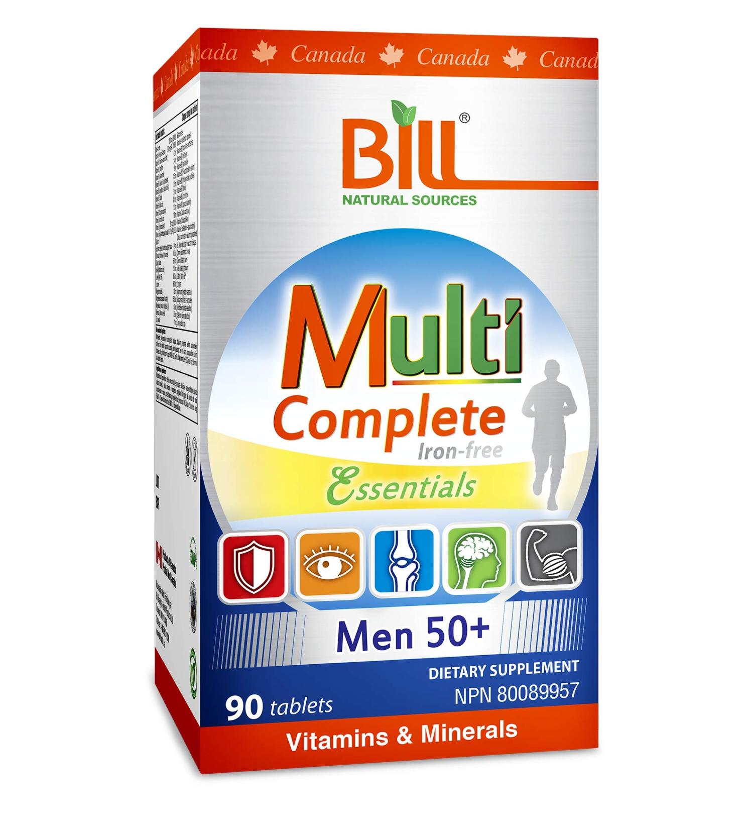 Bill Natural Sources Multi Complete Essentials for Men 50+ 90 Tablets - Buy Online on SooperMarket.com
