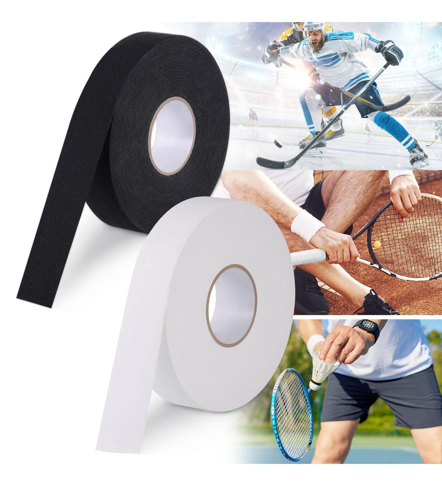 Buy Huiguli Racket Tape - 2 Rolls of Self-Adhesive Ice Hockey Tennis & Badminton Handle Tape (25m x 25mm) - Non-Slip Black & White Sports Tape for Optimal Grip - Buy Online on SooperMarket.com