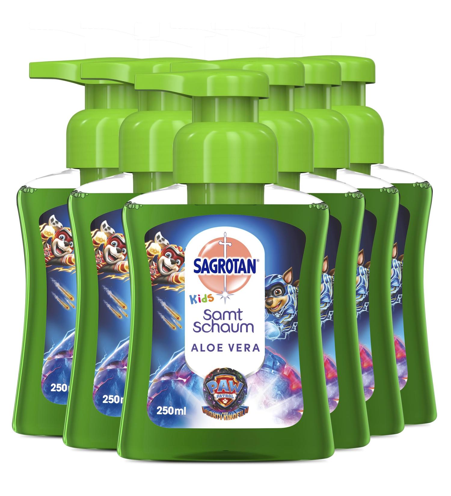 Buy Sagrotan Kids Velvet Foam Soap Aloe Vera Paw Patrol Edition | 6 x 250ml Dispenser | Fun & Gentle Cleansing for Kids - Buy Online on SooperMarket.com