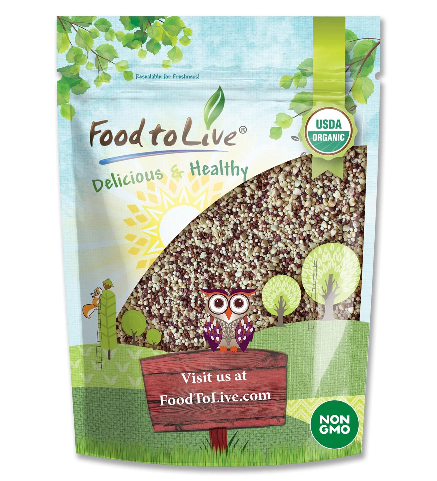 Organic Super Grains Blend 12oz - Millet, Buckwheat, Quinoa Mix | Non-GMO, Vegan Superfood - Bulk 0.75lbs - Buy Online on SooperMarket.com
