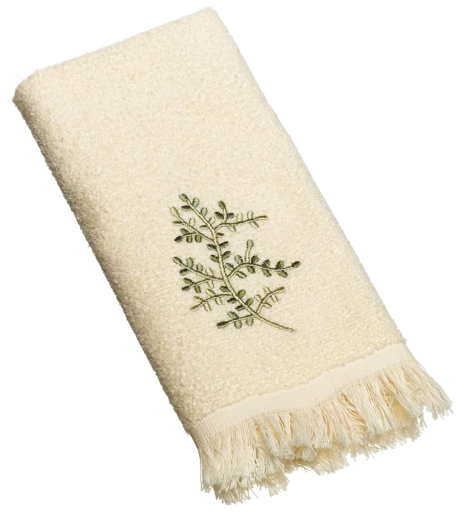 Avanti Linens Greenwood Fingertip Towel in Ivory - Soft and Luxurious Hand Towel - Buy Online on SooperMarket.com