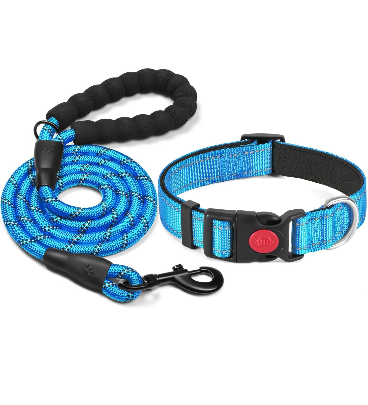 Haapaw Reflective Dog Collar - Soft Neoprene & Breathable Nylon for Small to Medium Dogs - Blue Size S (1-Pack) - International Shipping Available - Buy Online on SooperMarket.com
