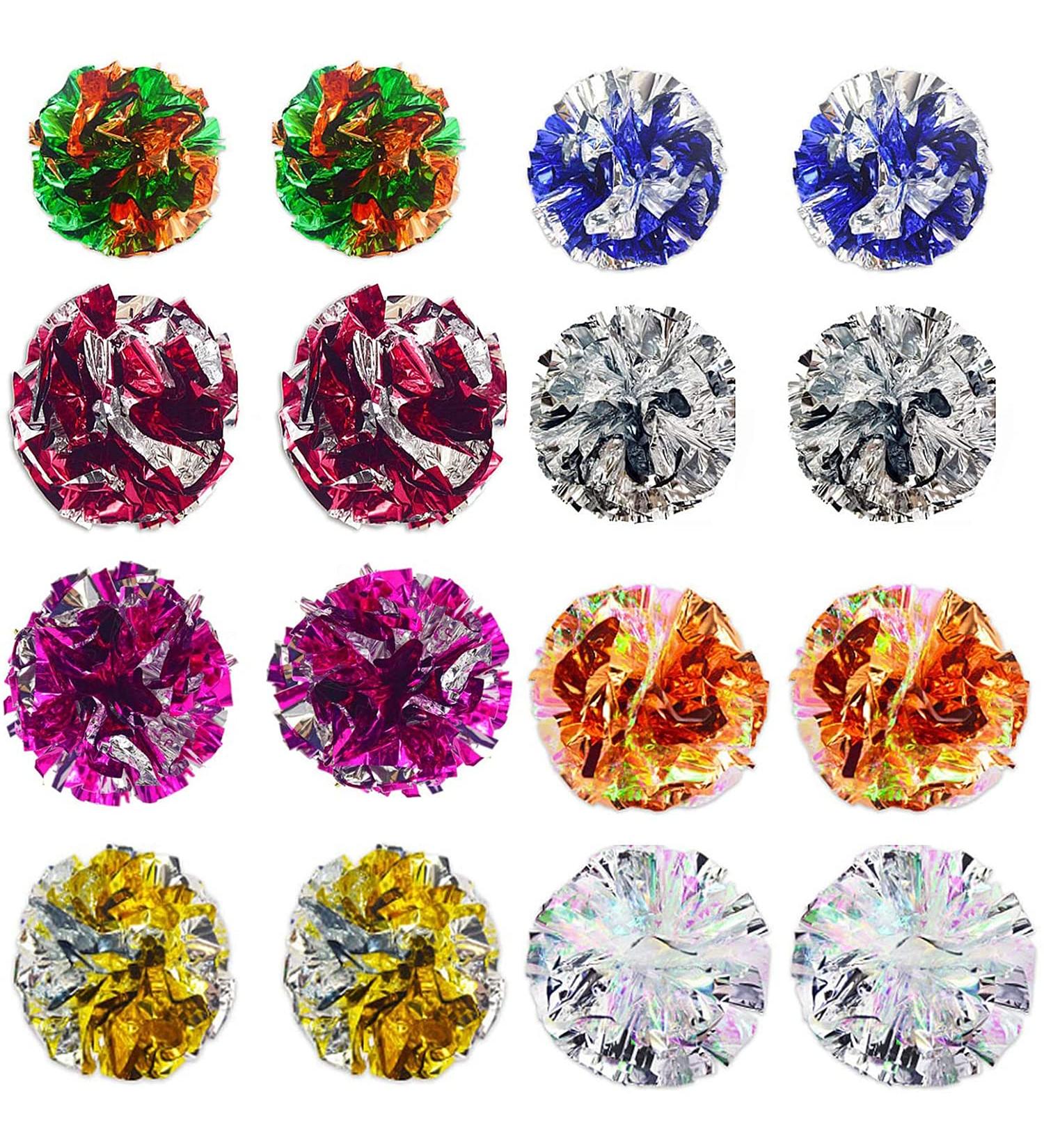 16 Pack Mylar Crinkle Balls for Cats - Interactive Cat Toys for Endless Fun - Buy Online on SooperMarket.com