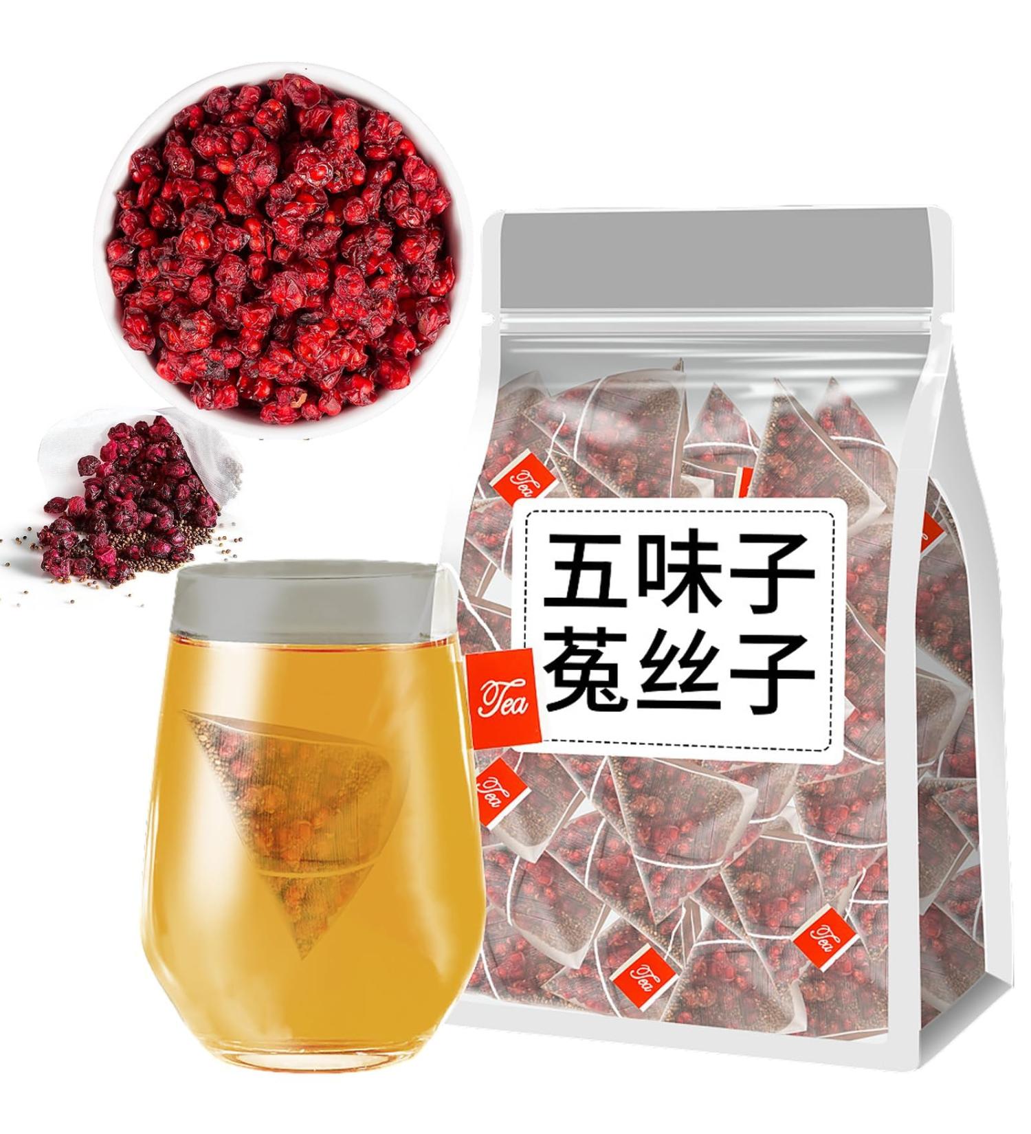 Five Flavors Goji Berry Tea 50 Bags/Box Four Famous Five Flavors Wolfberry Tea Schisandra Dodder Tea (1PC) - Buy Online on SooperMarket.com
