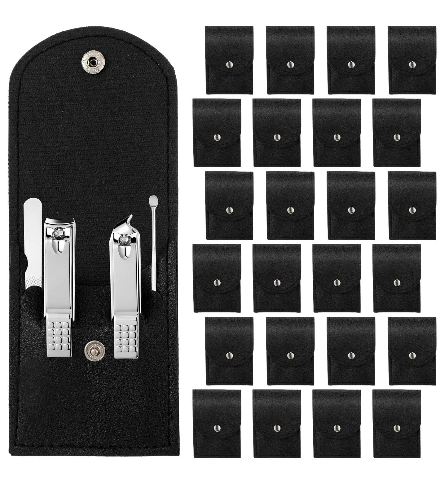 24-Piece Stainless Steel Manicure Set with Travel Case - Professional Nail Clippers & Pedicure Tools for Men and Women - Black - Buy Online on SooperMarket.com