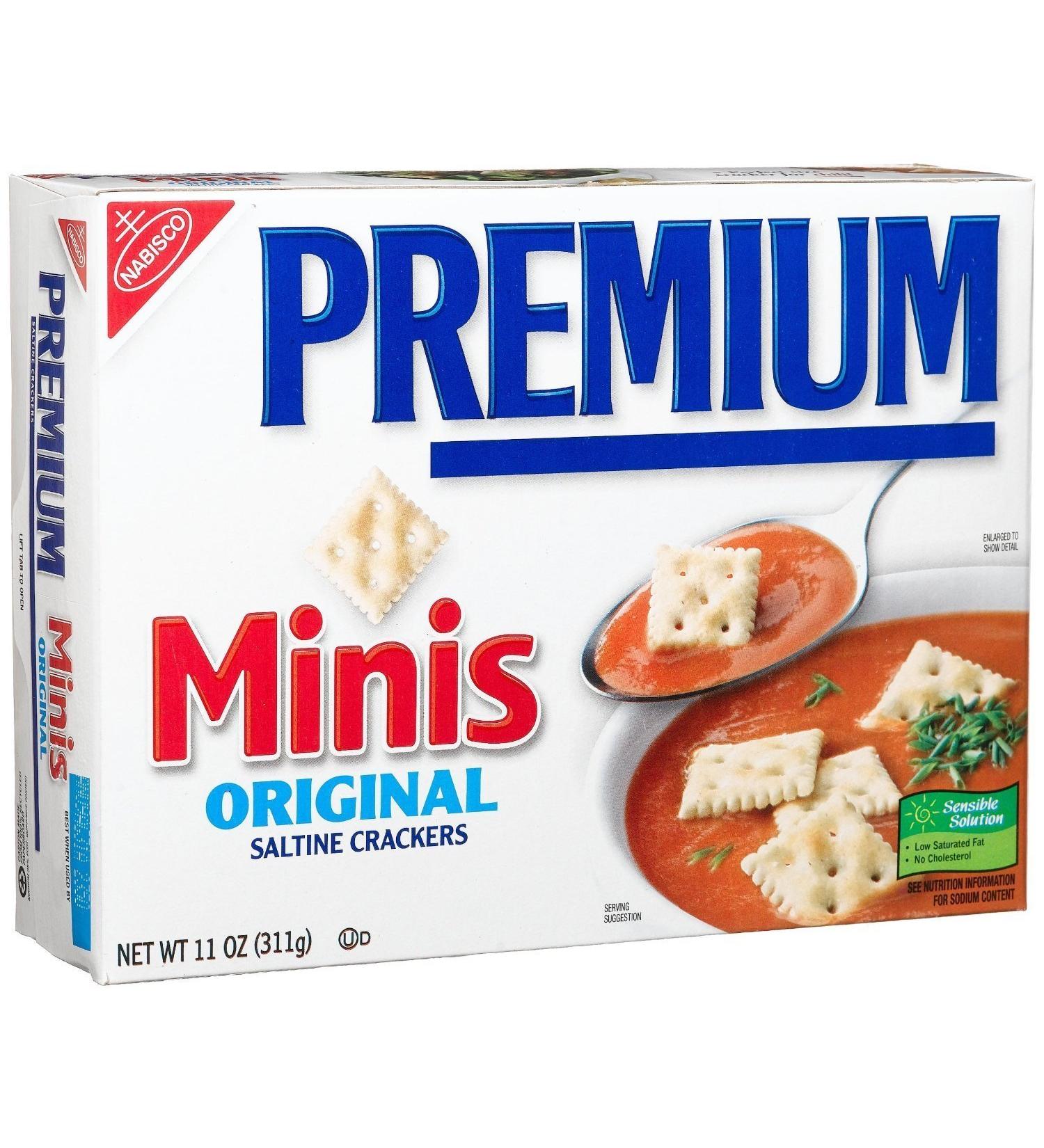 Premium Mini Saltine Crackers, 11 Ounce Boxes (Pack of 3) 11.0 Ounce (Pack of 3)