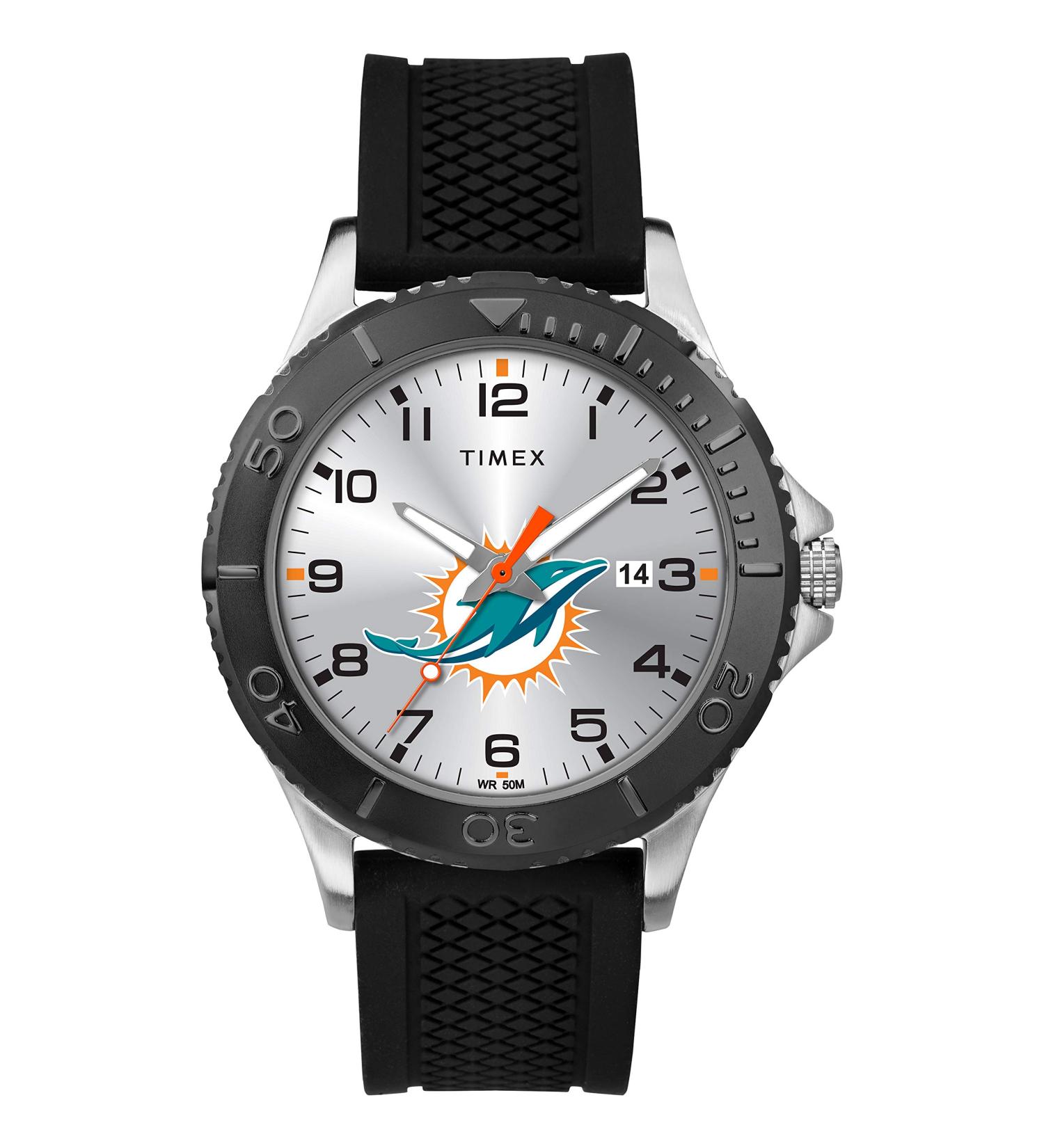 Timex NFL Gamer 42mm Watch  2021 Super Bowl Champions Tampa Bay Buccaneers (Model: TW2V17200YZ) Miami Dolphins