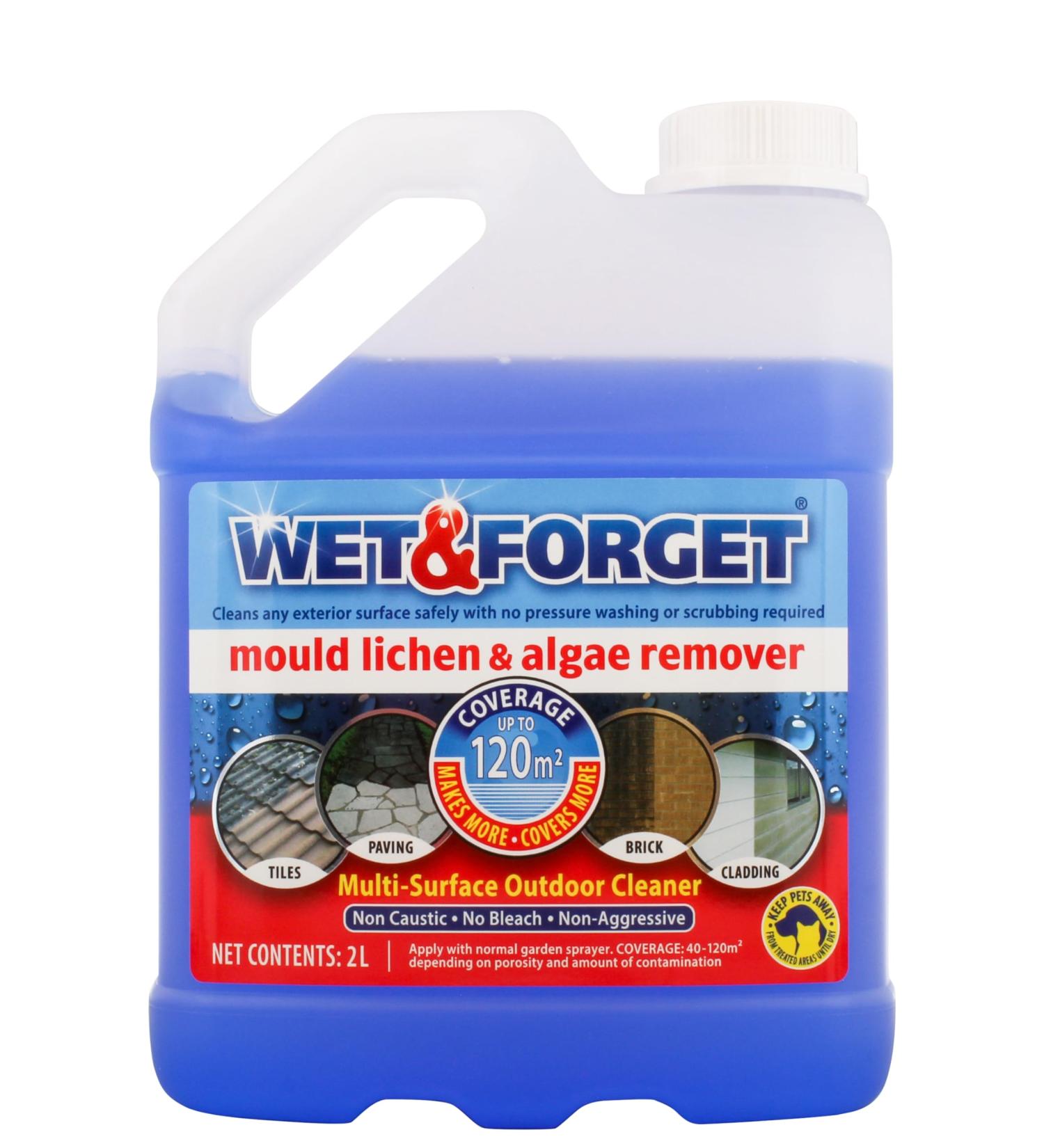 Wet & Forget 2L Mould, Lichen & Algae Remover - Bleach Free Outdoor Cleaning Solution - Buy Online on SooperMarket.com