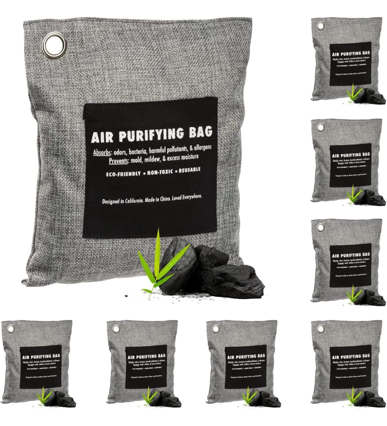 Litepak Odor Absorbing Bags - 8 XL Activated Charcoal Bags for Car Home Office - 200g Odor Eliminator - Buy Online on SooperMarket.com
