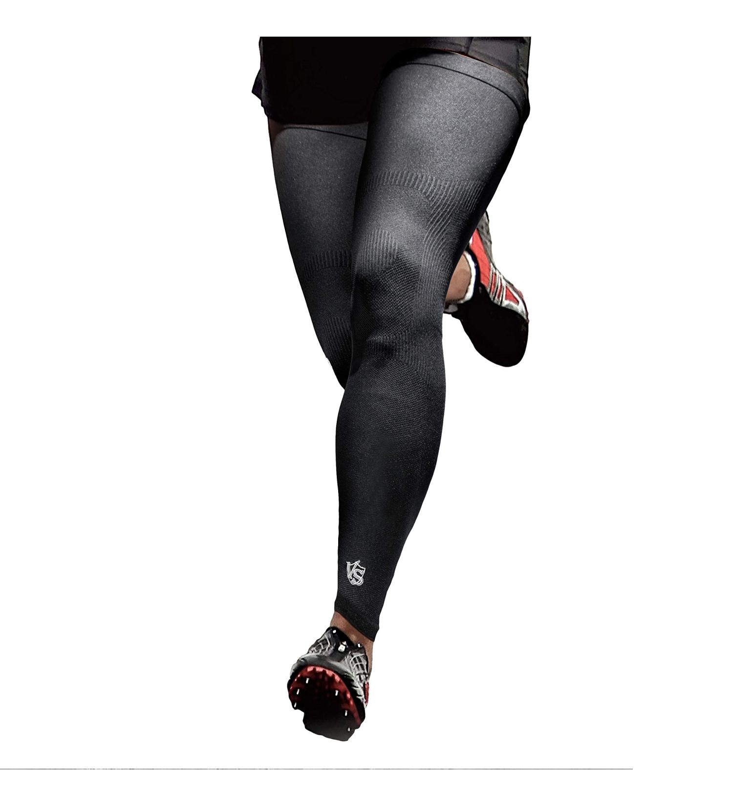 Vital Salveo Compression Full Leg Sleeve X-Large - 2 Pack, Thigh Calf Knee Support for Basketball, Black - Buy Online on SooperMarket.com
