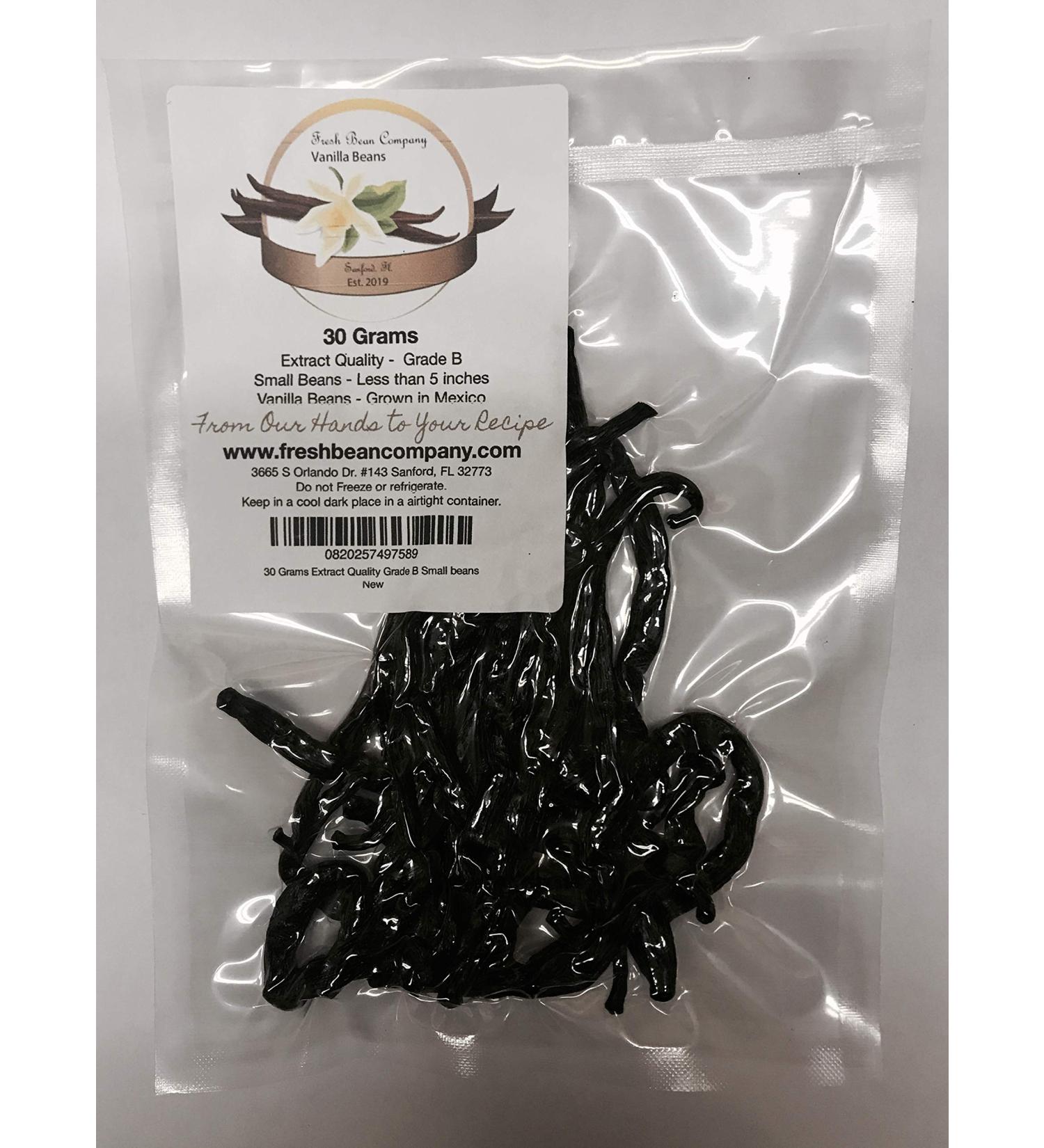 30g Extract Grade B Mexican Vanilla Beans - Small Size - Buy Online on SooperMarket.com