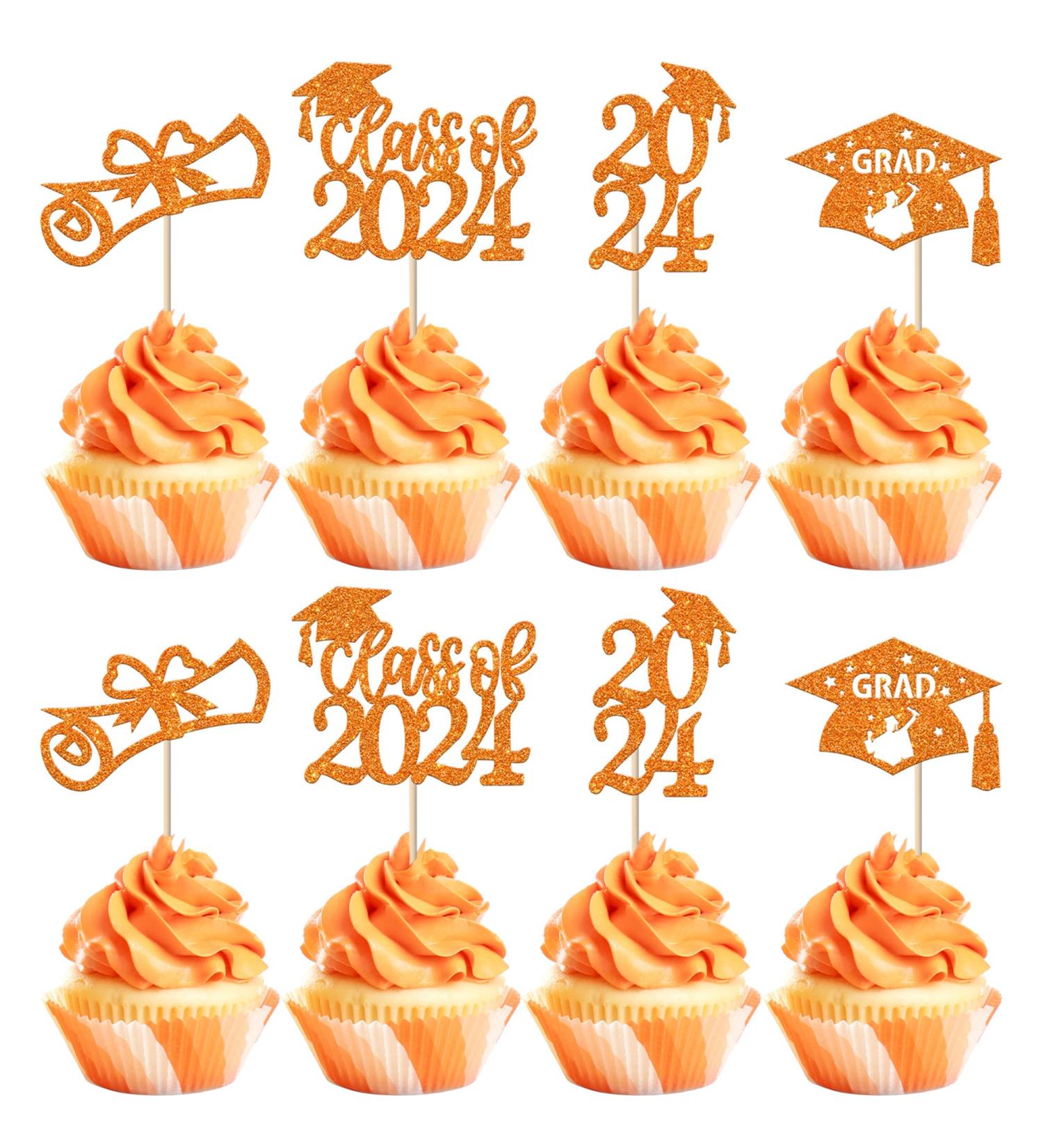 Rsstarxi 36 Pack Class of 2024 Graduation Cupcake Toppers 2024 Graduation Food Appetizer Picks 2024 Grad Cap Done Diploma Cupcake Picks for 2024 Graduation Theme Party Cake Decorations Orange - Buy Online on SooperMarket.com