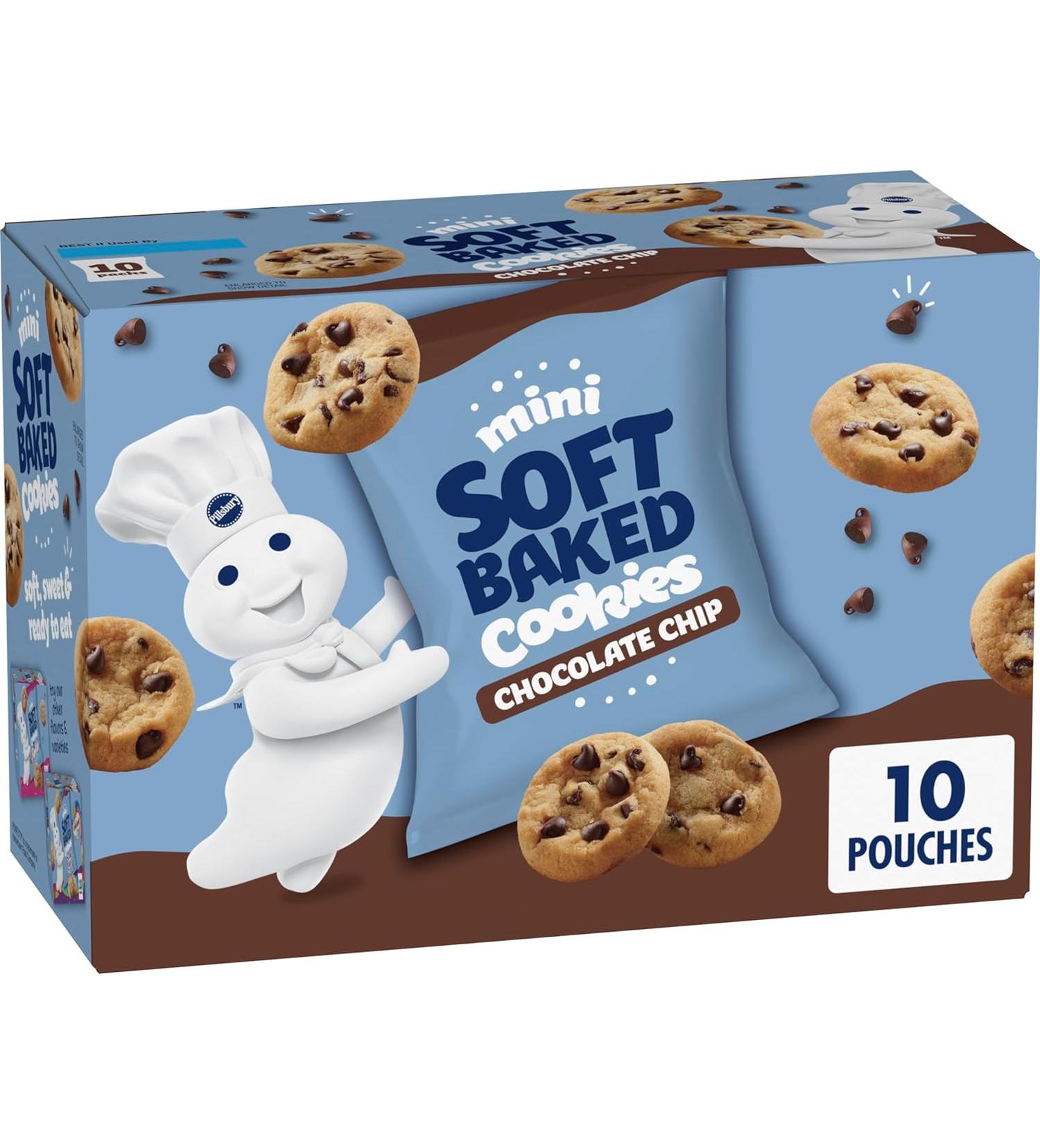 Pillsbury Chocolate Chip Mini Soft Baked Cookies - 10 Count - Buy Online on SooperMarket.com