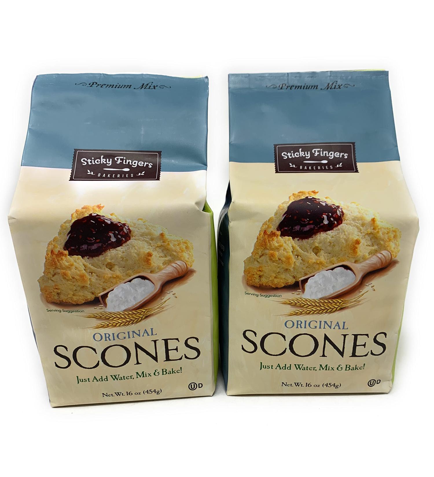 Sticky Fingers Scone Mix (Pack of 2) - 1 lb Bags, All Natural Baking Mix - Original Flavor - Buy Online on SooperMarket.com