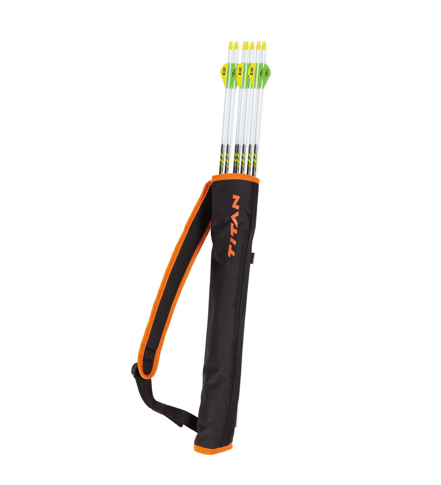 Allen Youth Archery Compact Back Quiver - Orange/Black | Lightweight & Durable - Buy Online on SooperMarket.com
