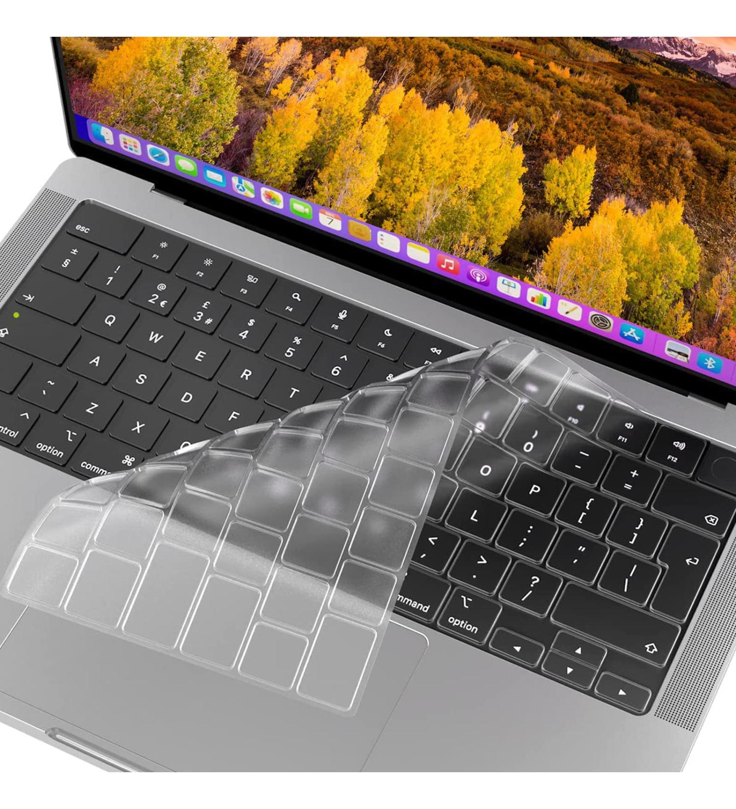 Ultra Thin Keyboard Cover for 2022-2024 MacBook Air 15 M2 M3 & Pro 14 16 M1 M2 Max - EU Layout with Touch ID | Perfect Fit for A3114 A3113 Models - Buy Online on SooperMarket.com