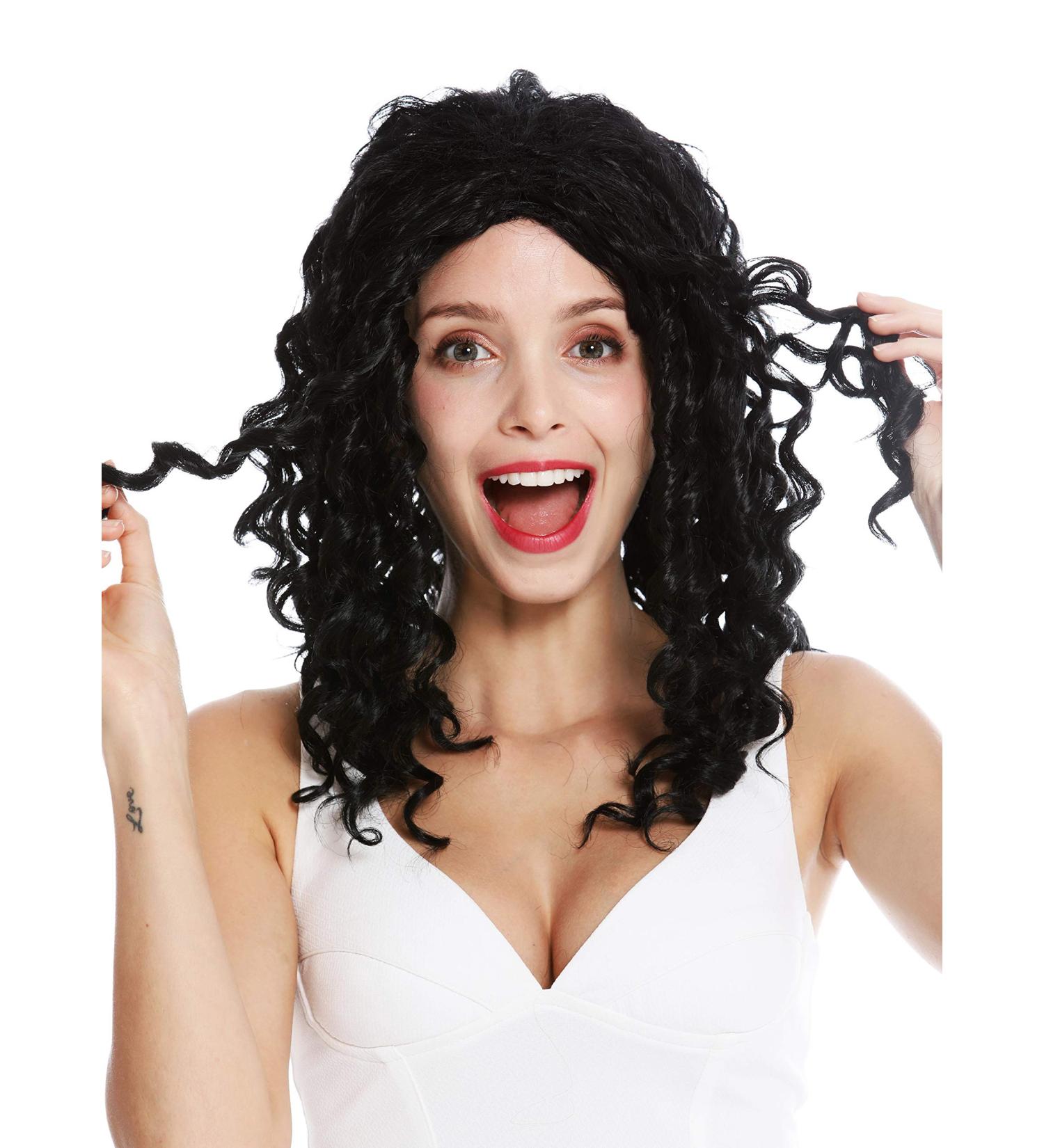 WIG ME UP ZM-1622-1 Long Black Curly Wig for Women | Middle Part Corkscrew Curls | Best International Shipping - Buy Online on SooperMarket.com