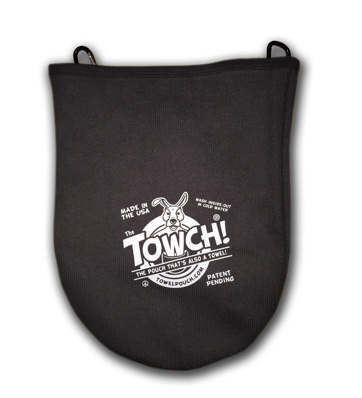 Towch Disc Golf Towel Pouch - 3 to 5 Disc Bag - Choice of 12 Colors Basic Black