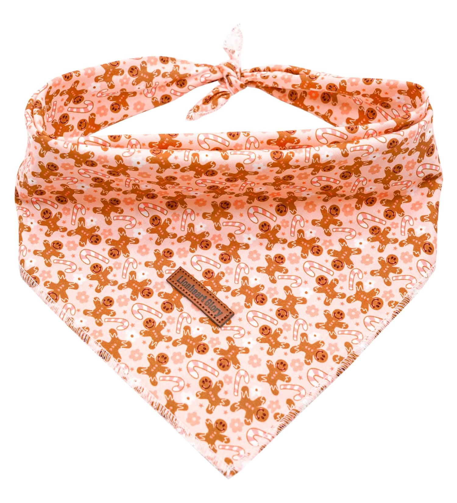 Buy Lionheart Glory Dog Haller - Washable Christmas Bib & Adjustable Kerchief for Small Dogs | Pink Gingerbread Man Design - Buy Online on SooperMarket.com