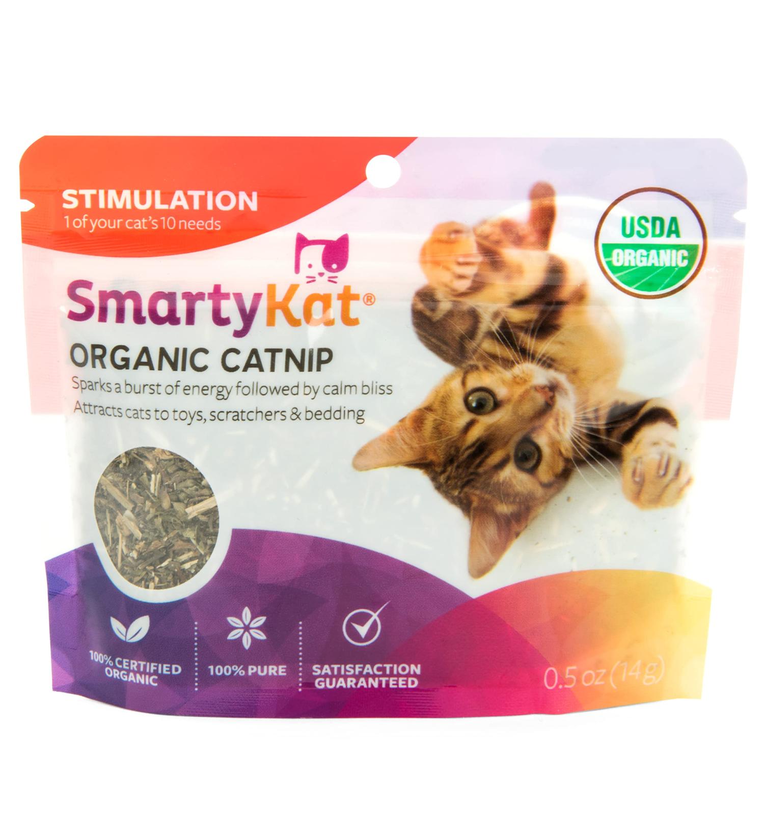 SmartyKat Organic Catnip - 0.5oz Resealable Pouch for Cats & Kittens - Buy Online on SooperMarket.com
