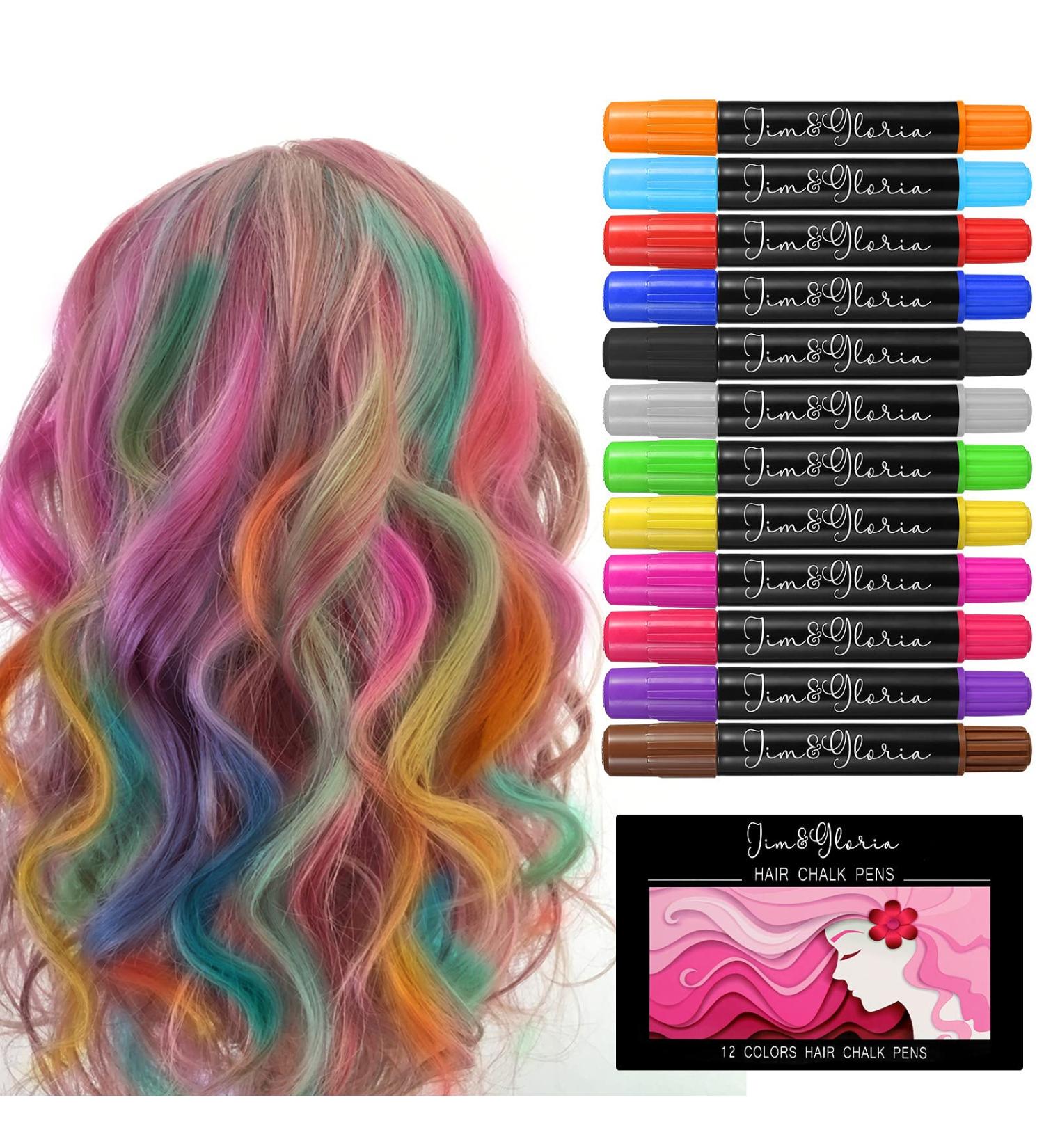 Jim&Gloria Dustless Hair Chalk: Temporary Color Dye for Teens - Halloween & Birthday Gift Ideas for 12-14 Year Old Girls - Buy Online on SooperMarket.com