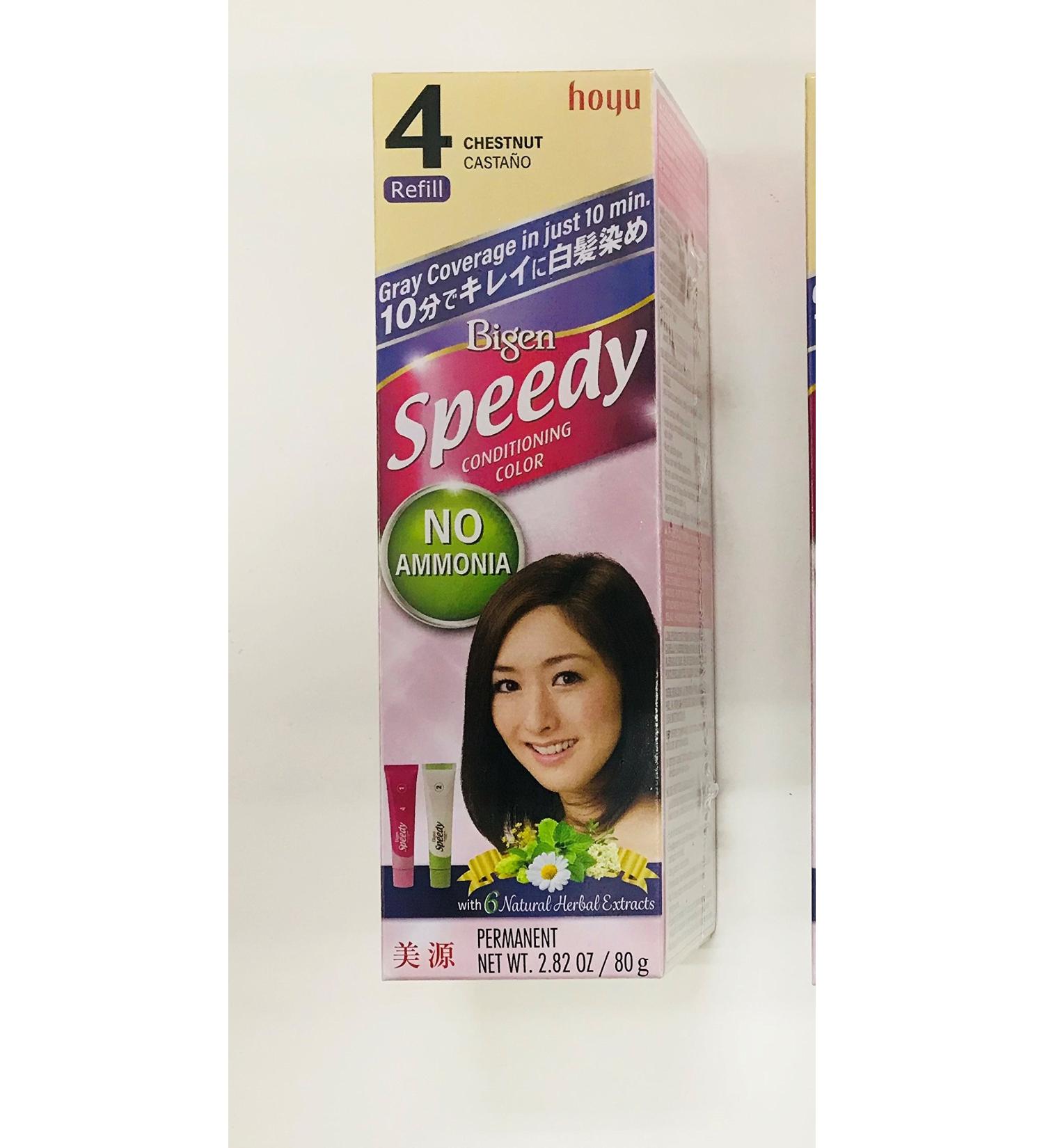 Bigen Speedy Refill Conditioning Color - Color Cream 40g +Developer Cream 40g #4 Chestnut