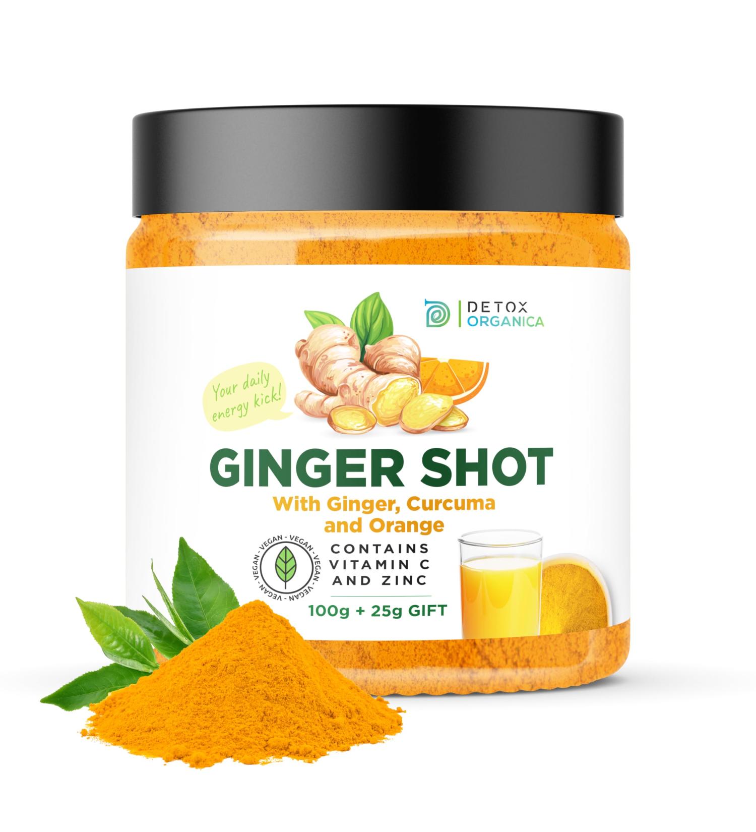 Ginger Shot with Vitamin C and Zinc - 125g Ginger Shots with Turmeric and Orange - Buy Online on SooperMarket.com