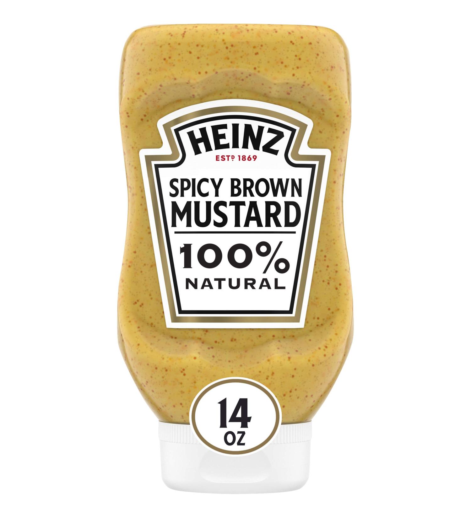 Heinz Spicy Brown Mustard 14 oz Bottles - Pack of 6 | Premium Condiment - Buy Online on SooperMarket.com