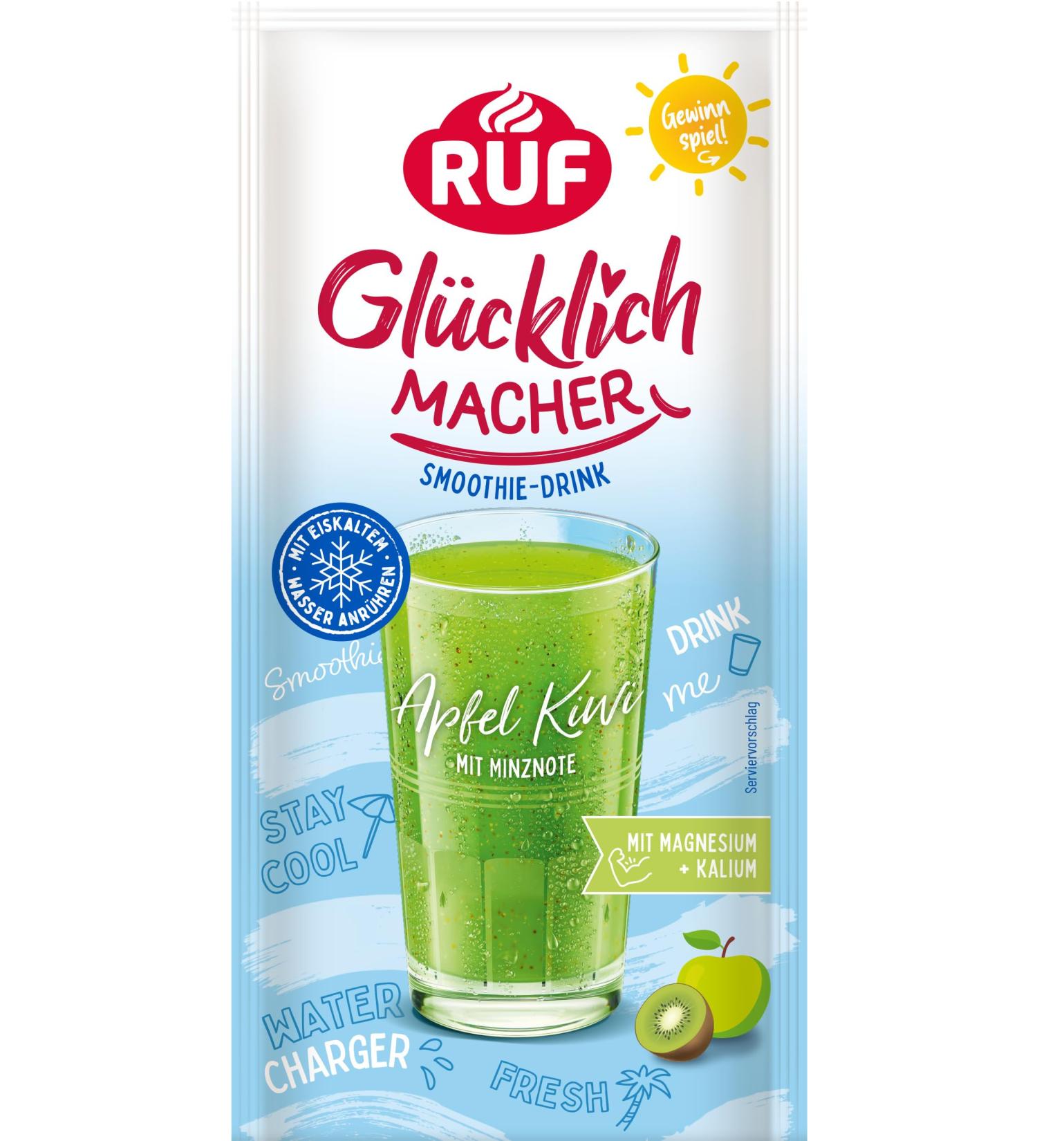 Buy Call Happily Maker Smoothie Drink - Apple Kiwi Flavor | Magnesium & Potassium | Easy Water-Only Preparation | 48g Bag - International Shipping Available - Buy Online on SooperMarket.com