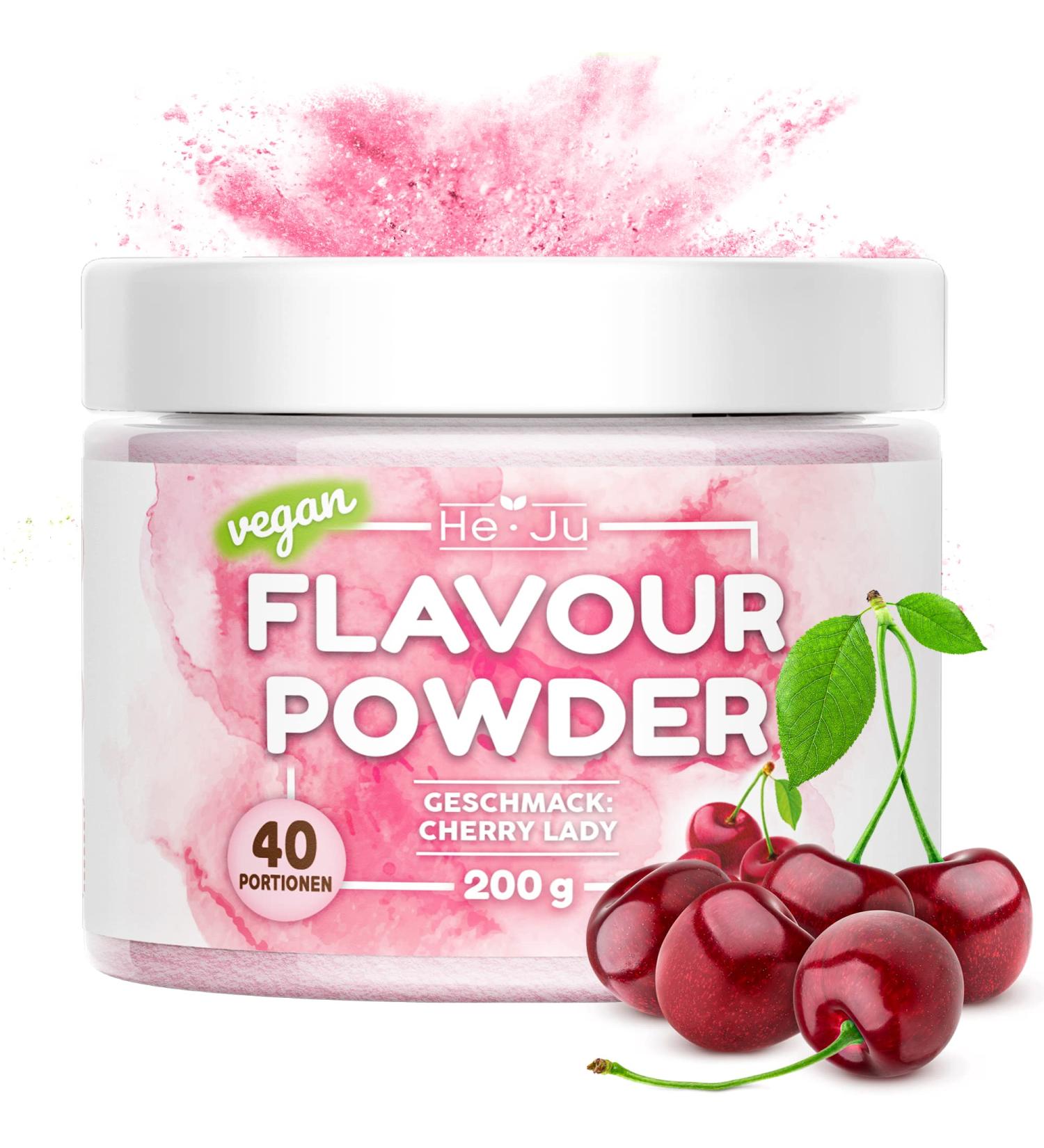 Premium Cherry Tasting Powder 200g - Vegan Gluten-Free Diabetic-Friendly - Only 7 kcal per Portion - Buy Online on SooperMarket.com